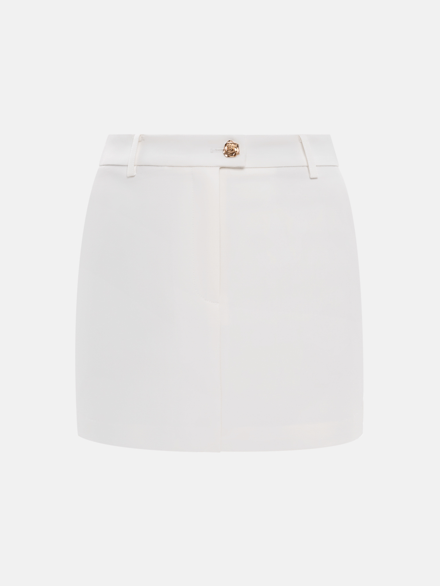 Straight mini skirt with flower buttons