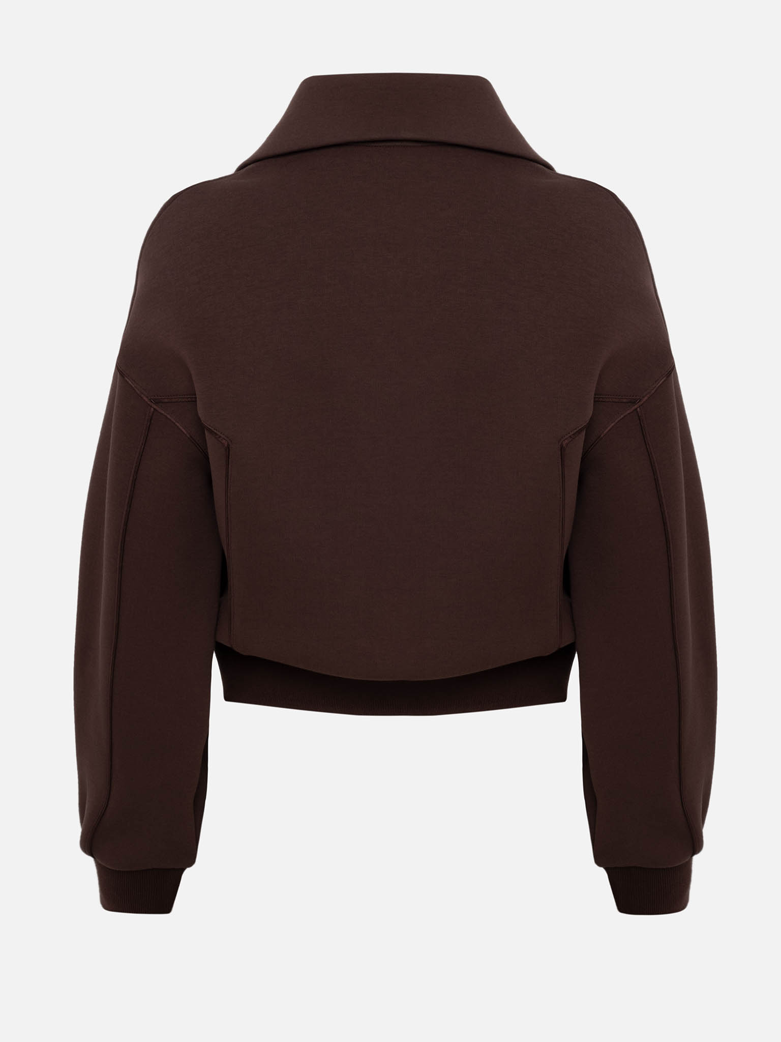 High collar zip-up hoodie