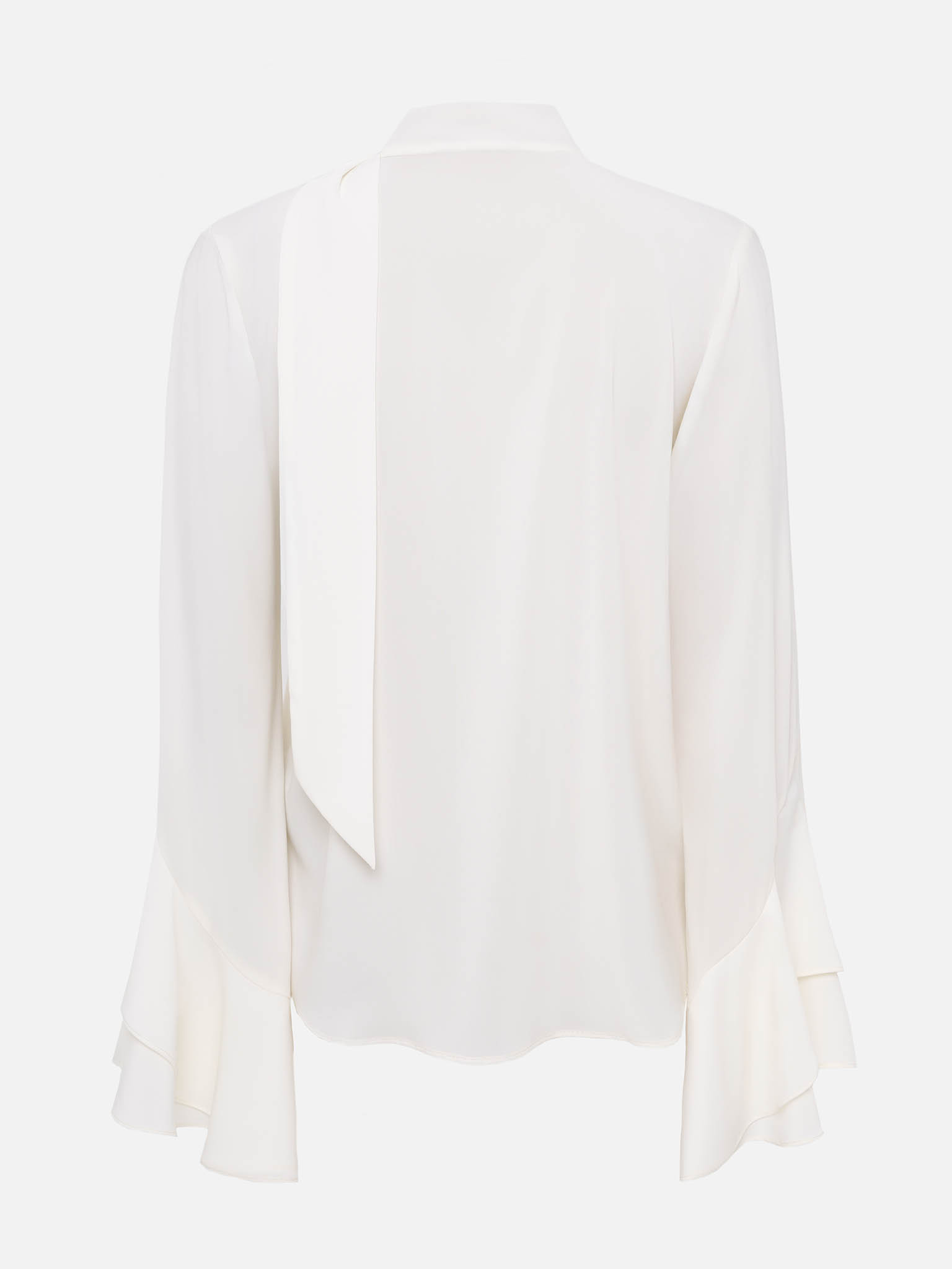 Light blouse with flounces on the sleeves and a matching scarf