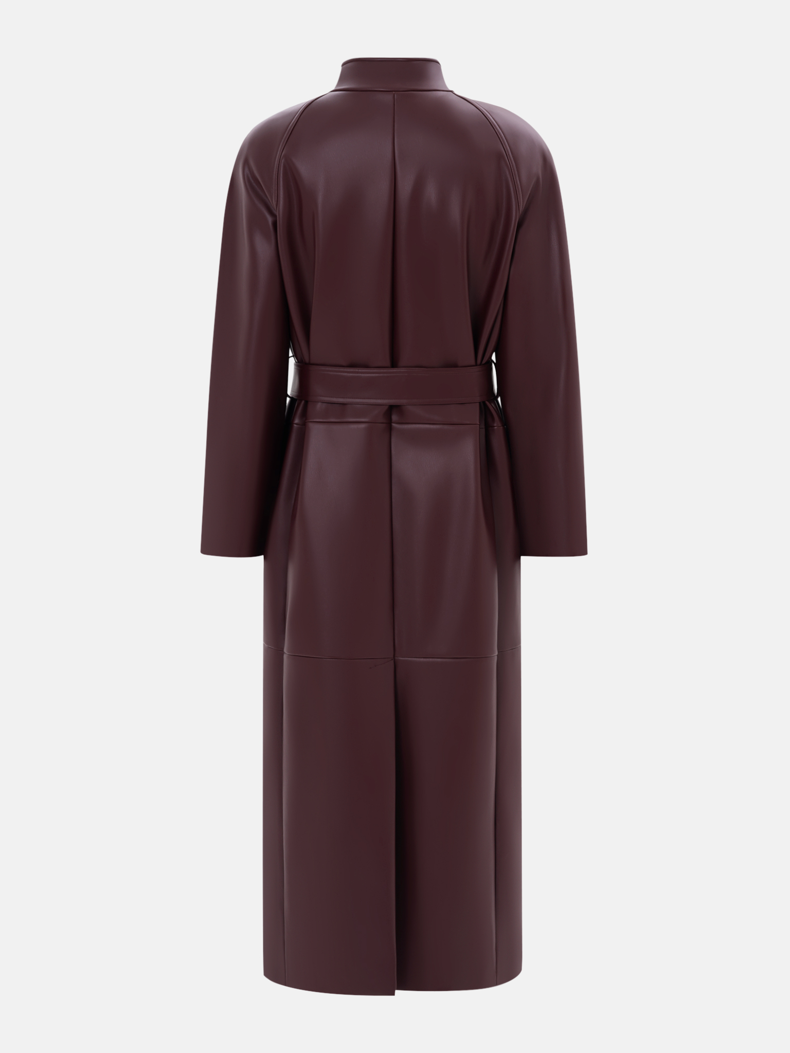 Midi trench coat in matte eco leather