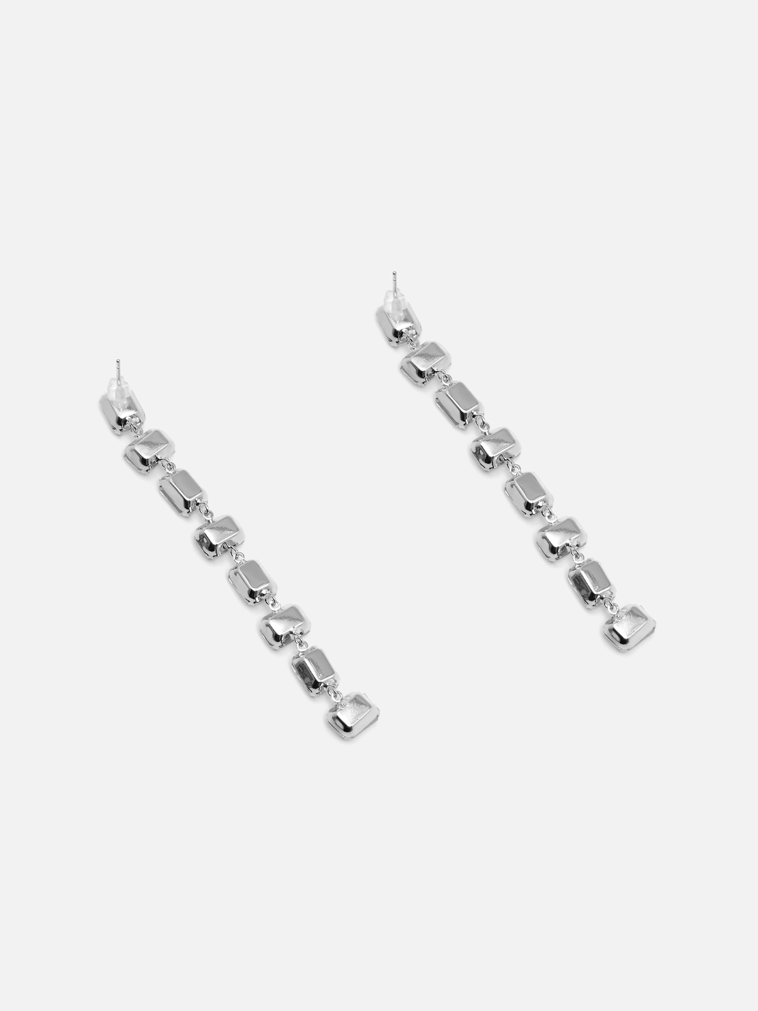 Длинные серьги-пусеты из крупных камней