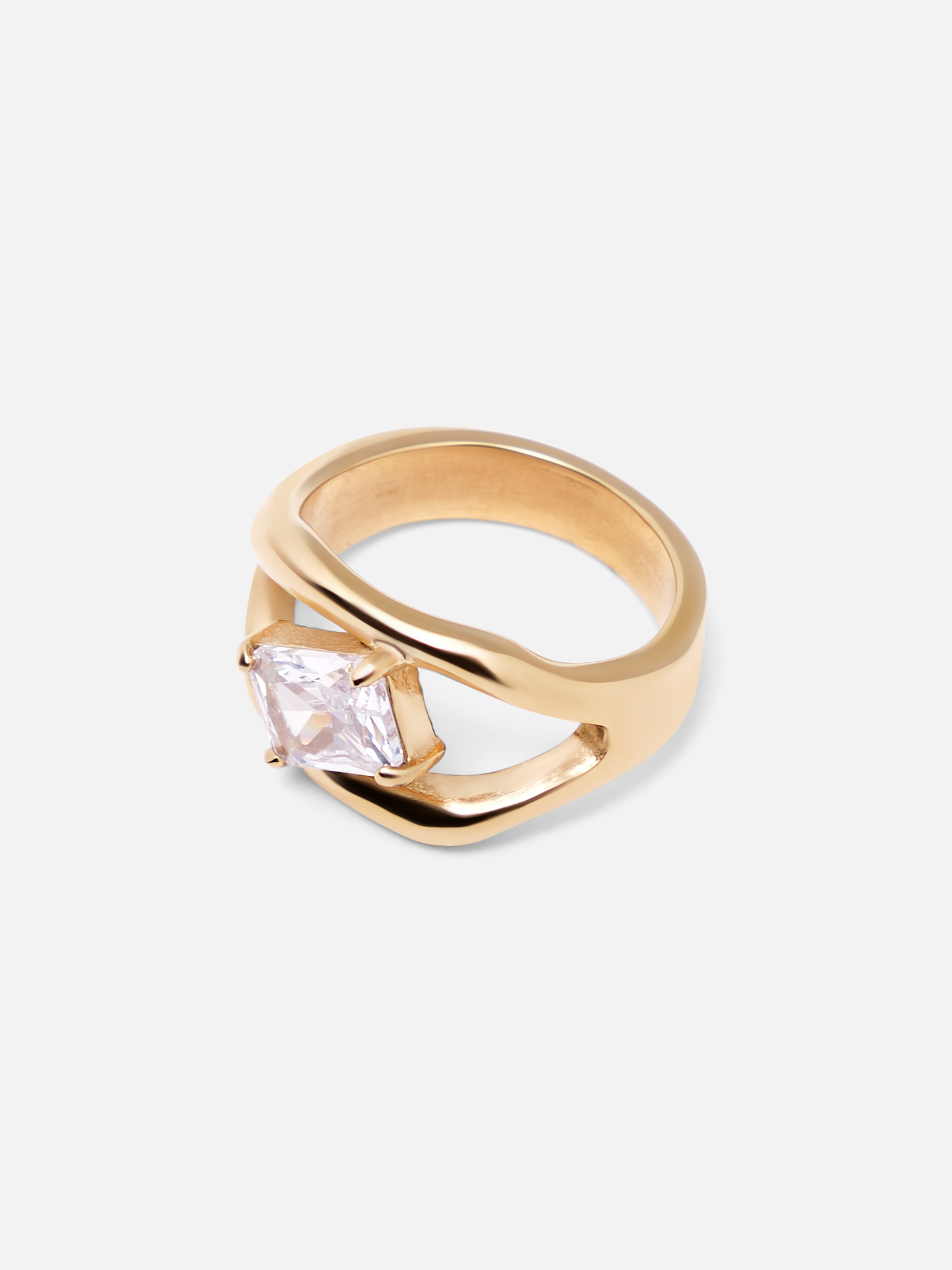 Slim ring with large rectangular stone