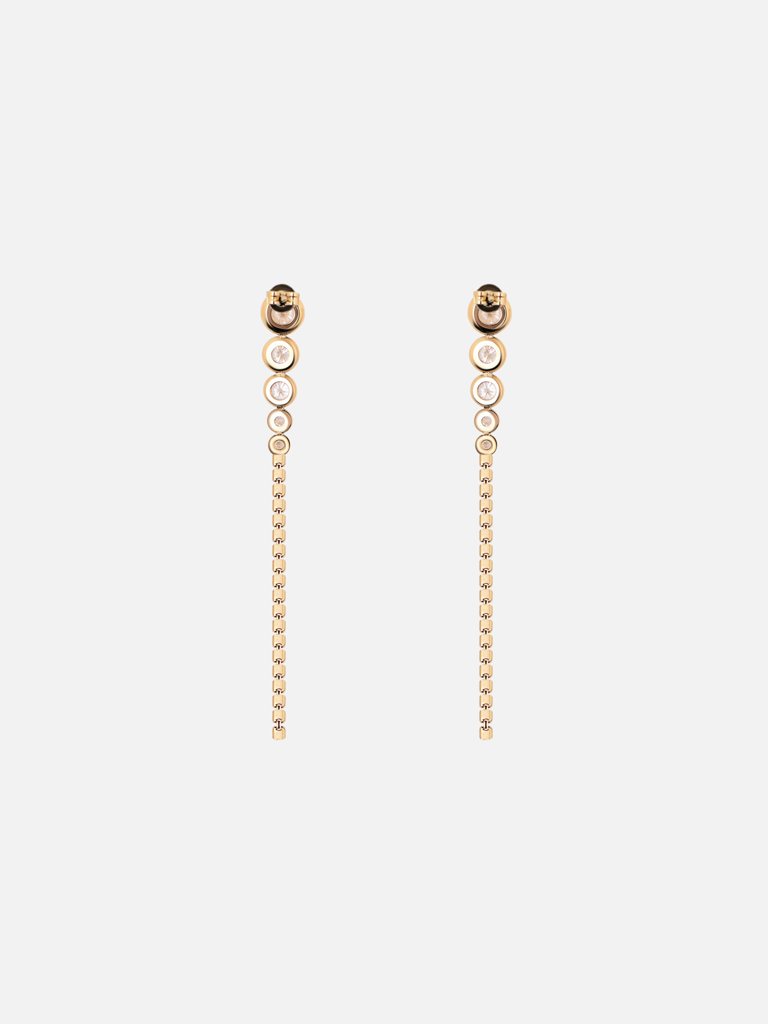 Long stud earrings with zircons