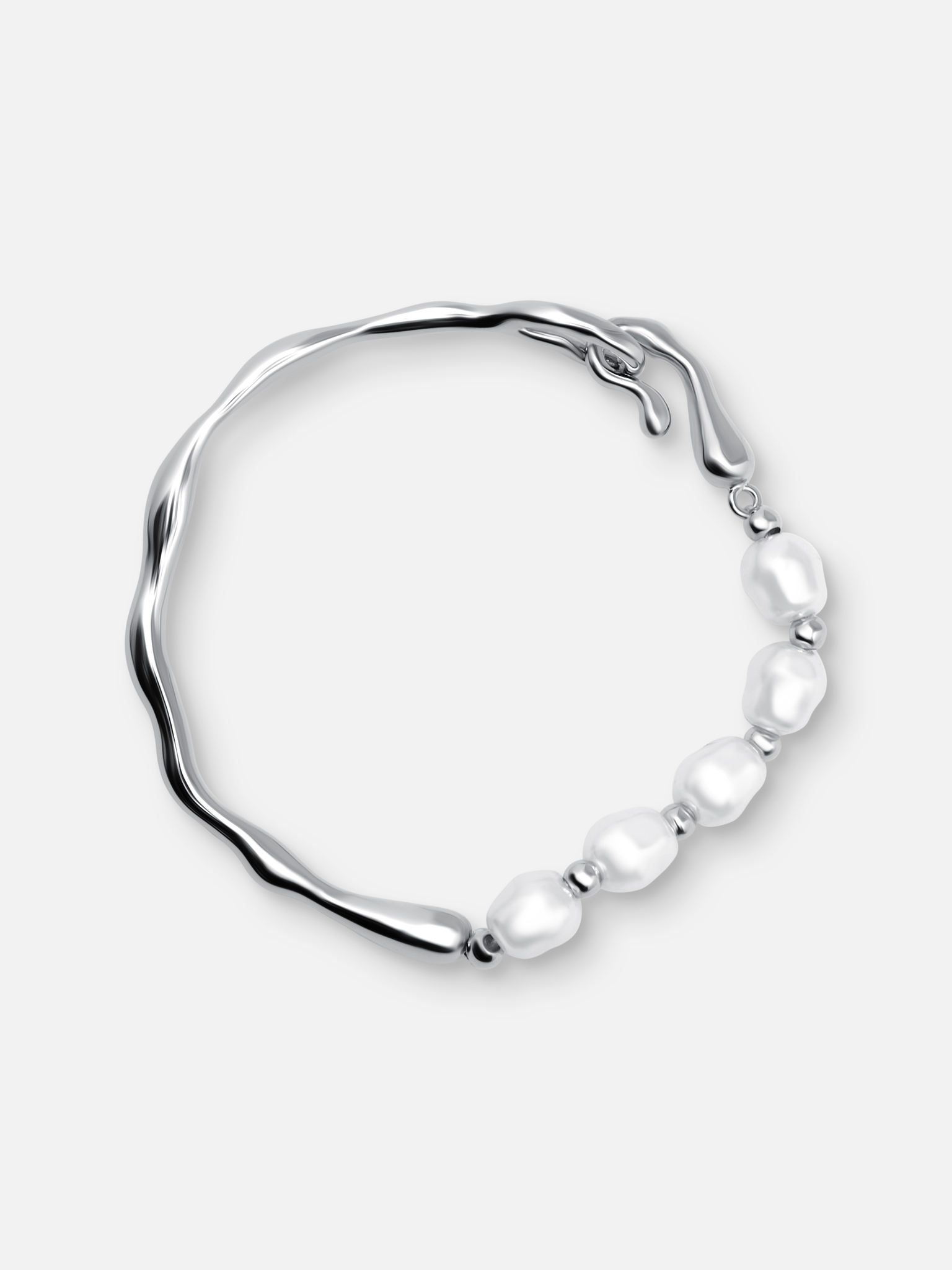 Round bracelet with pearl inlay