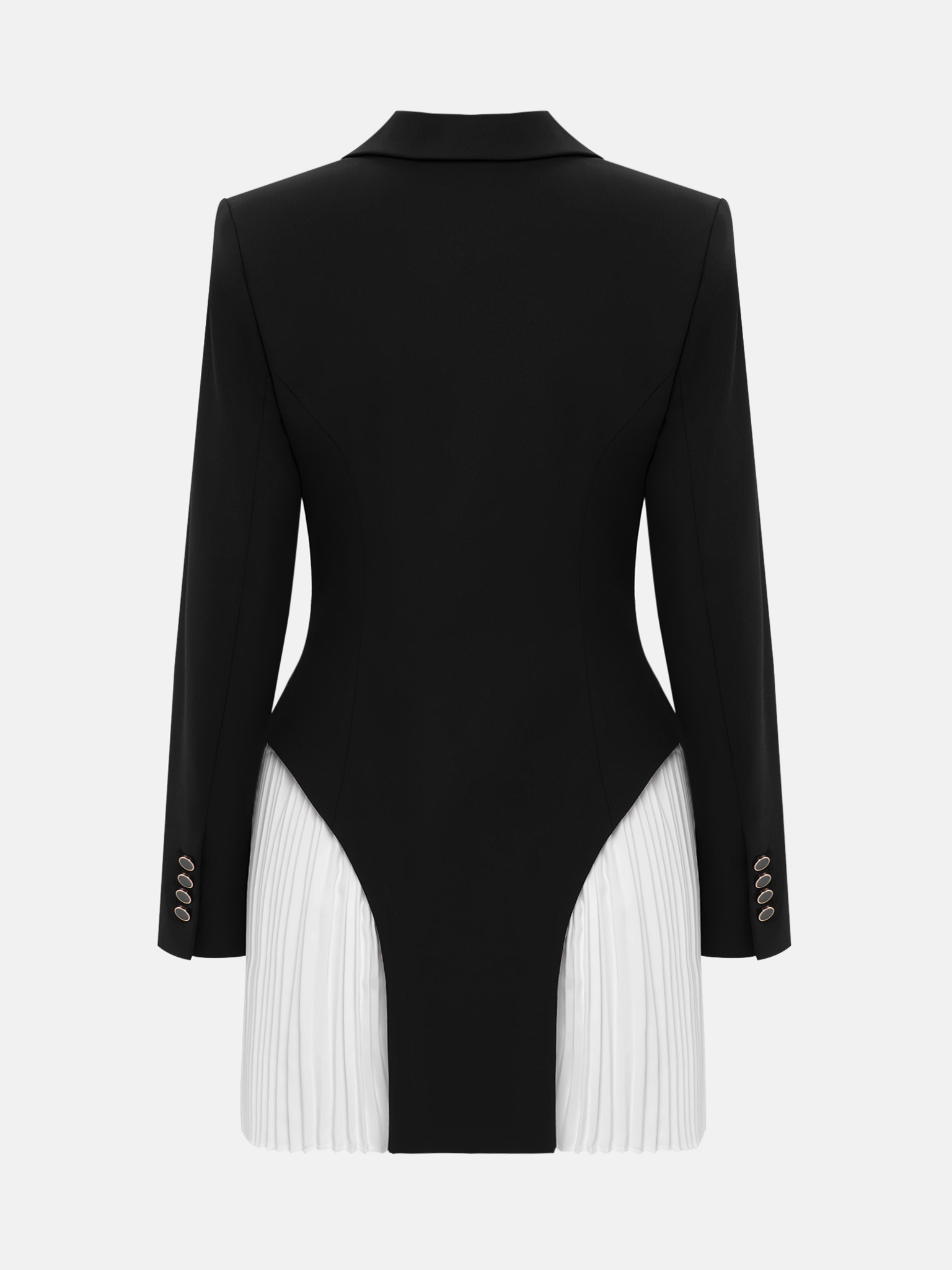 Mini blazer dress with pleated inserts on the skirt
