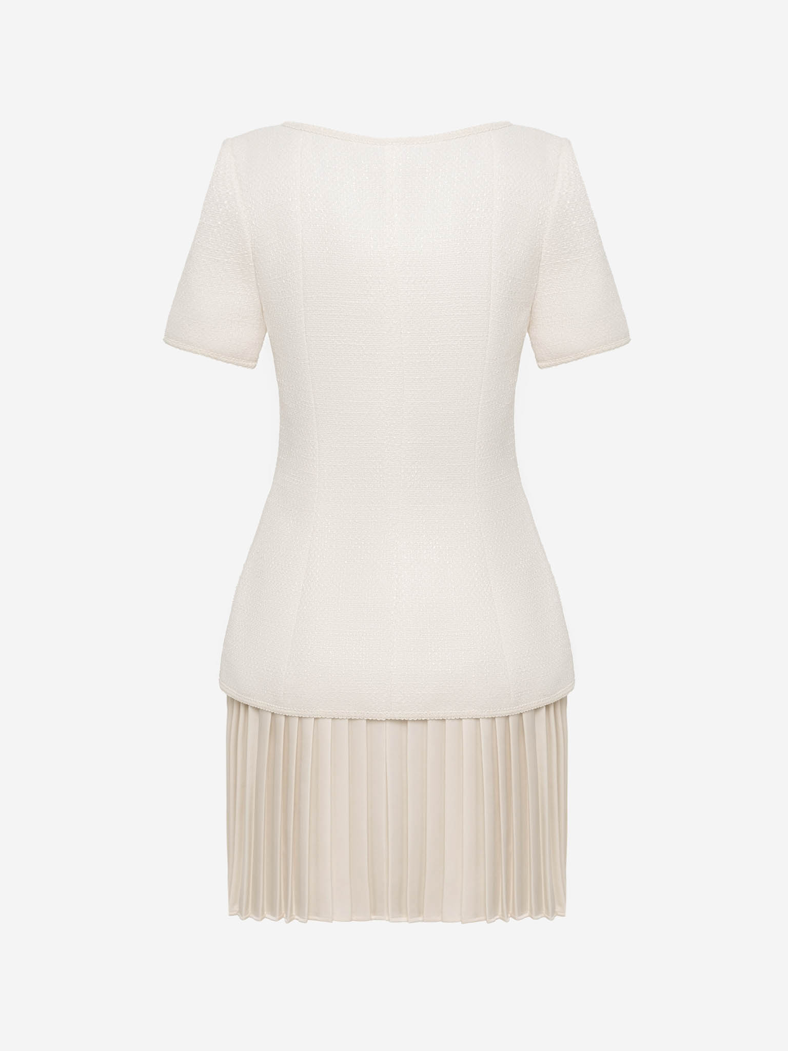 Tweed dress with pleated skirt