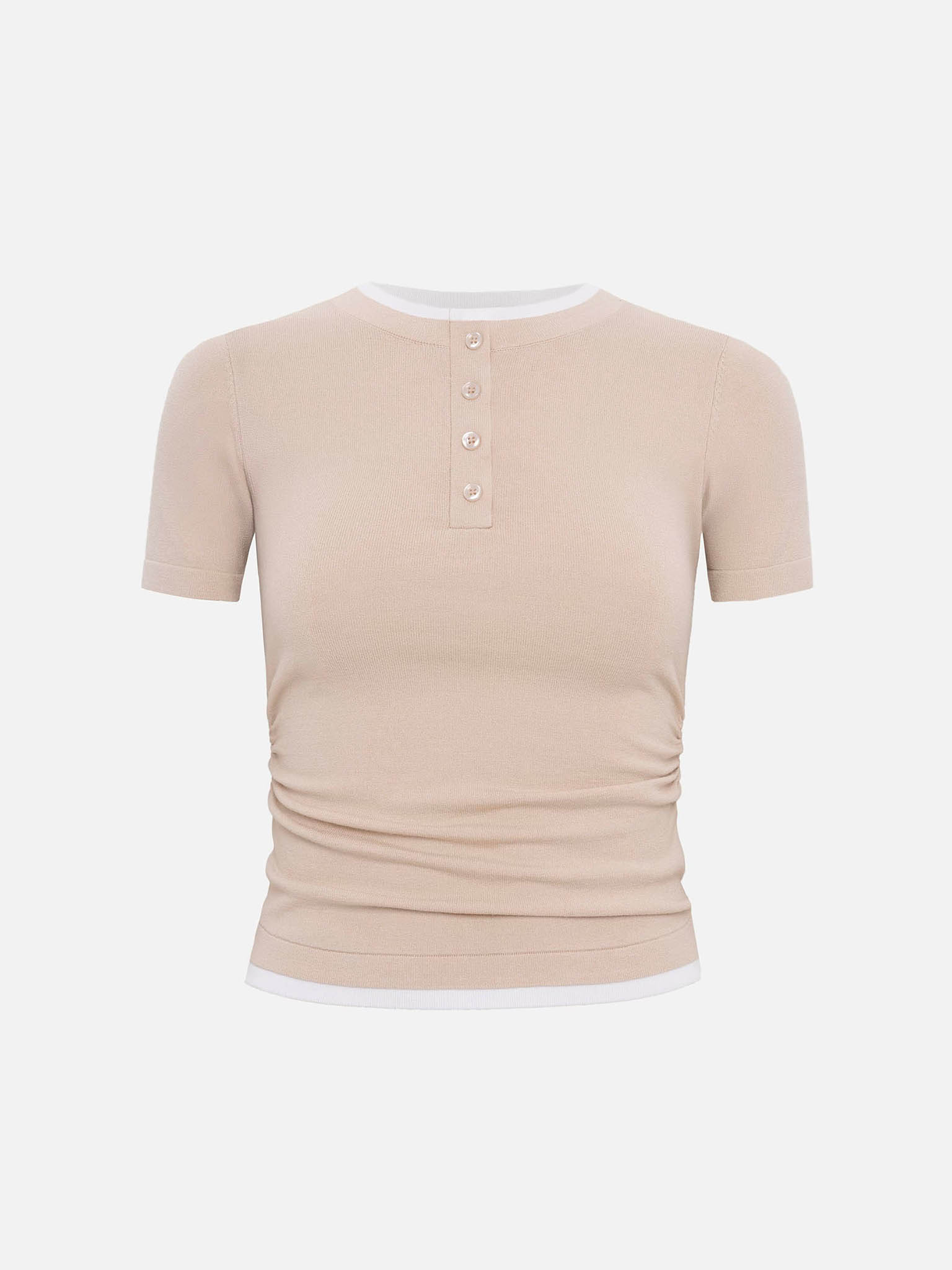 Two-material jersey top