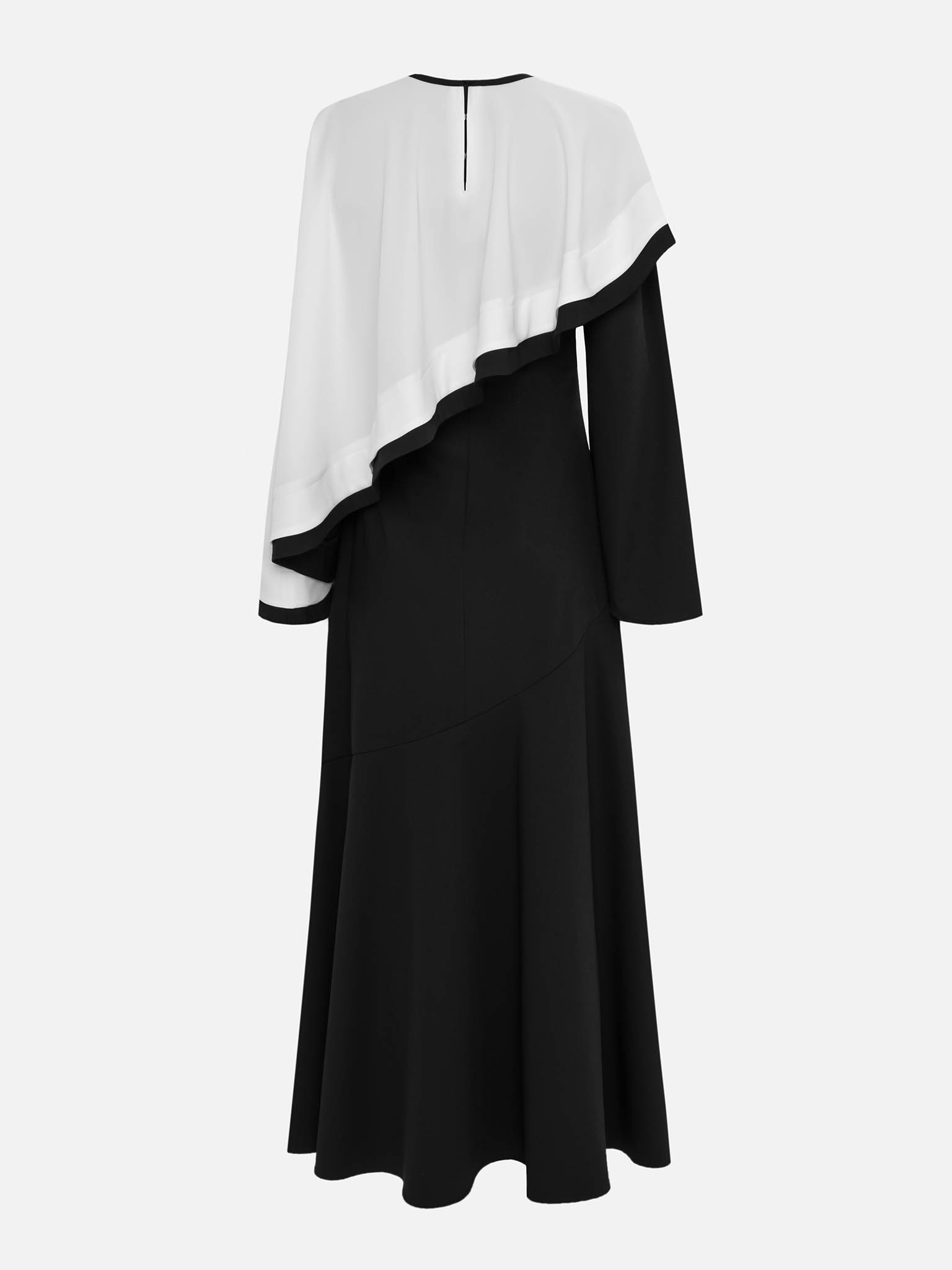 Maxi dress with contrasting cape