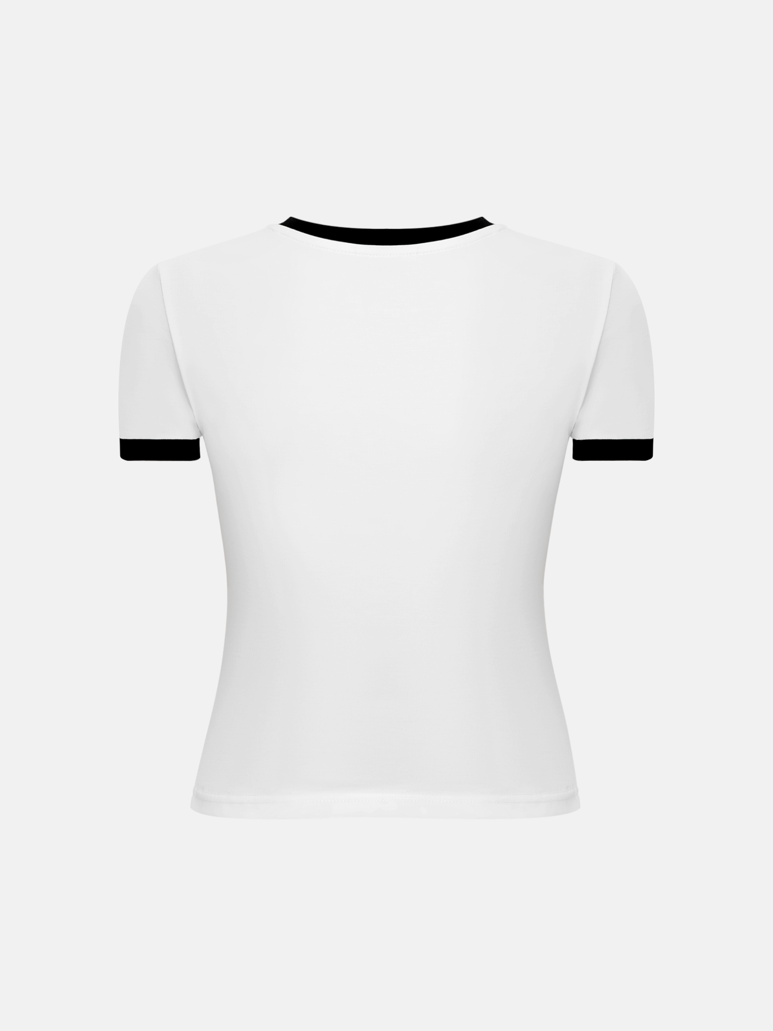 Fitted T-shirt with contrasting edge and a print