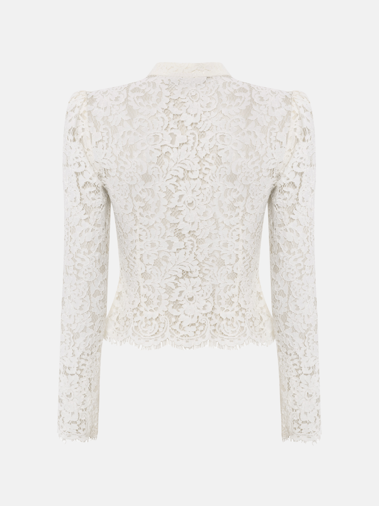 Guipure blouse with pearl buttons