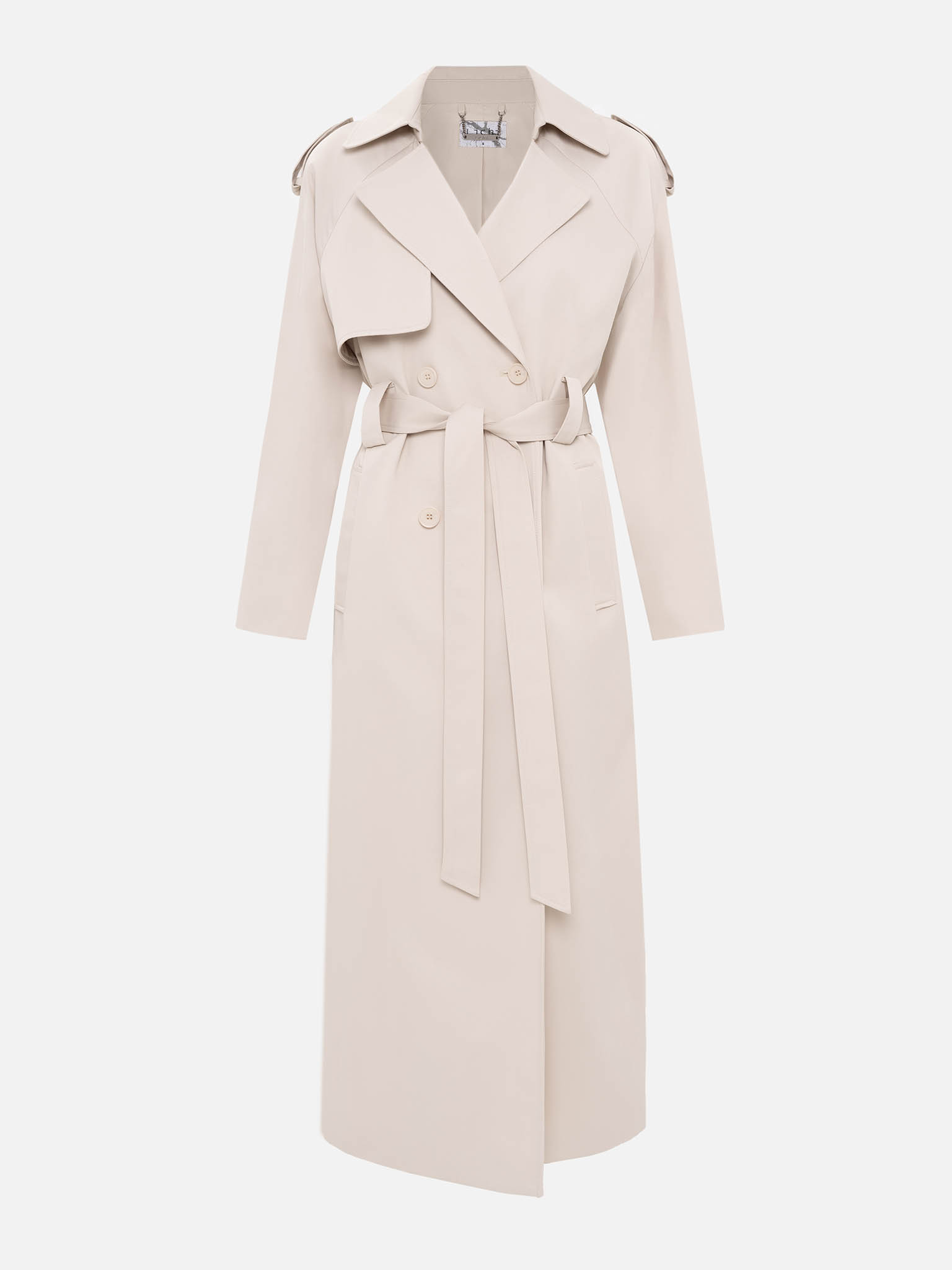 Maxi trench with wide belt