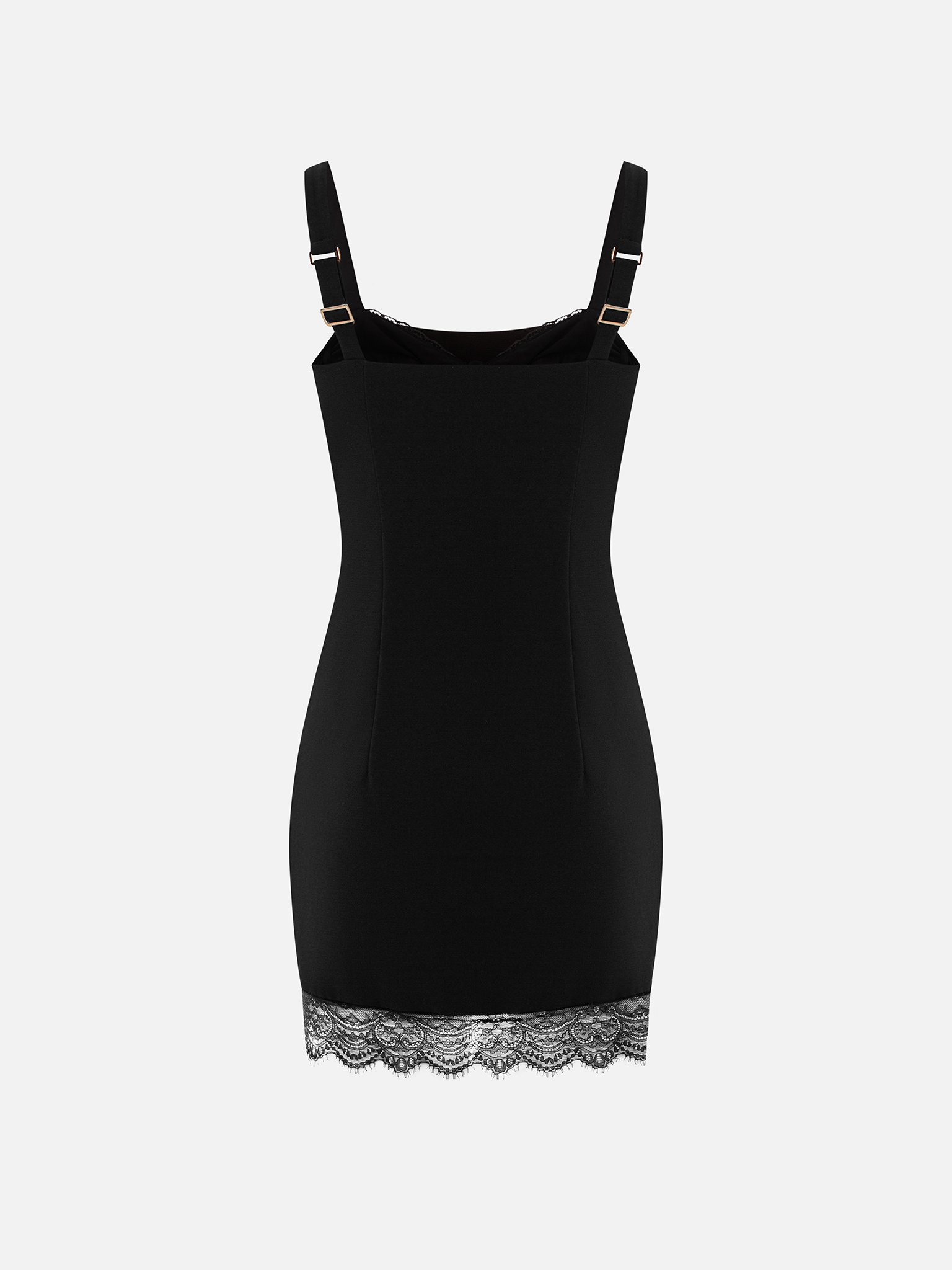 Mini strappy dress with lace decoration