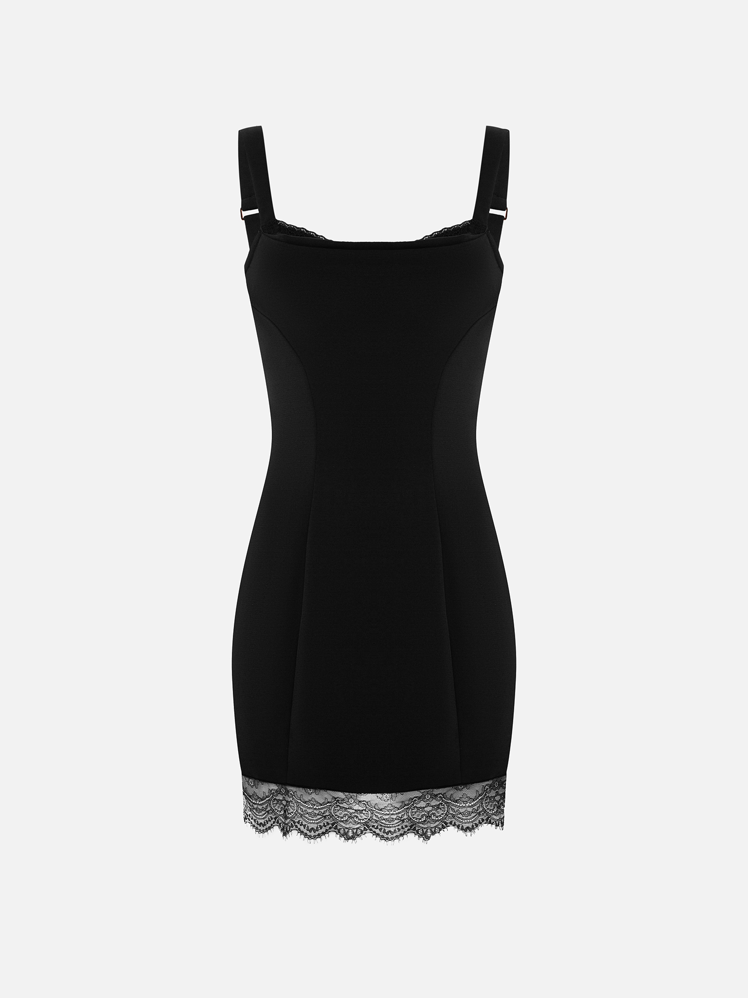 Mini strappy dress with lace decoration