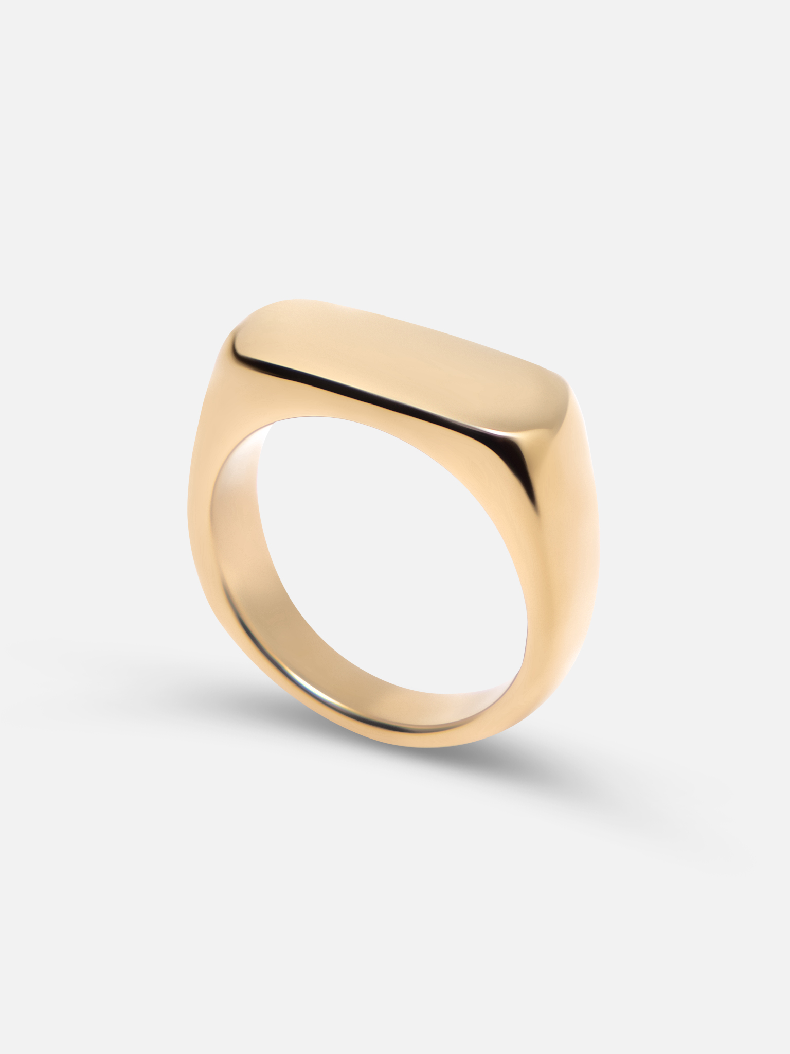 Rectangular shaped ring in smooth metal