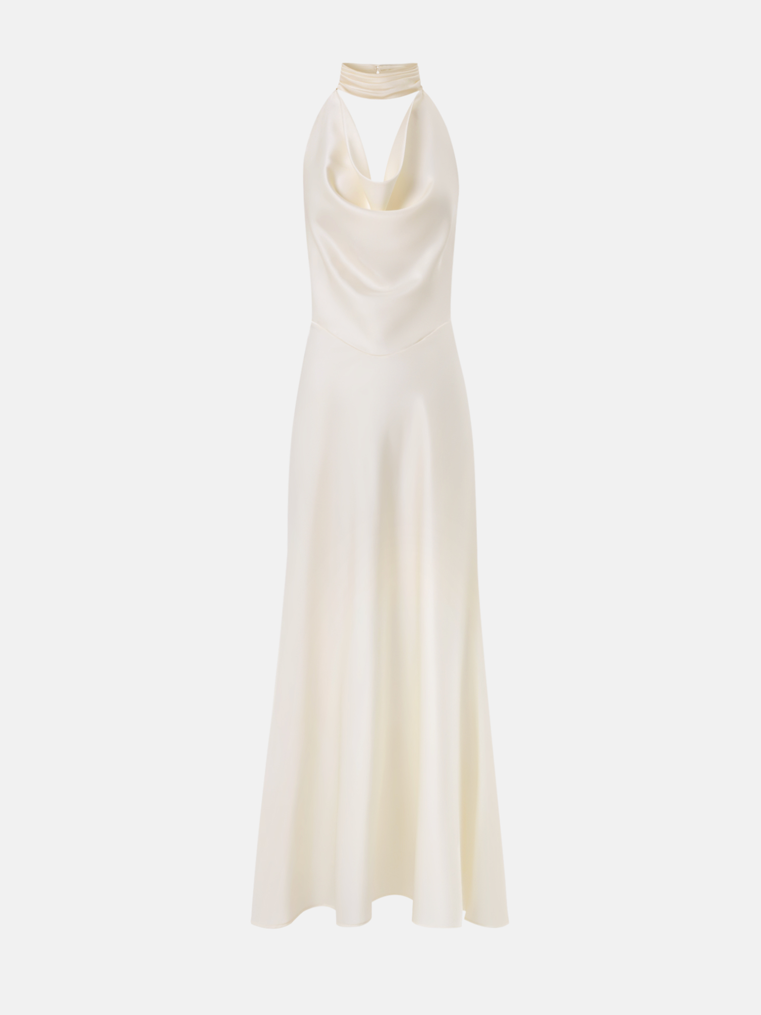 Robe longue en satin avec décorations en perles dans le dos