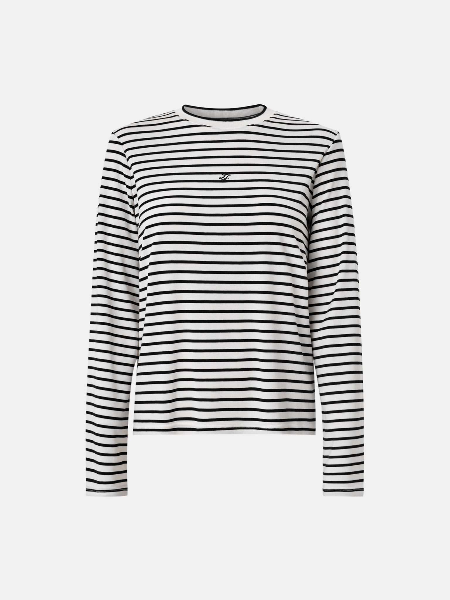 Loose striped longsleeve with monogram at the front
