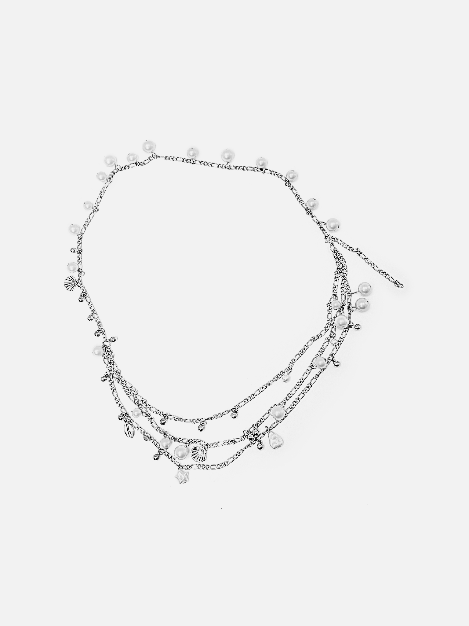 Decorative belt with pendant pearls