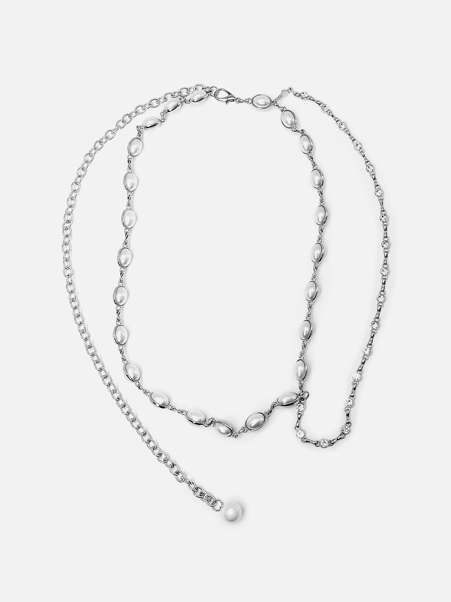 Декоративный ремень с жемчугом и стразами