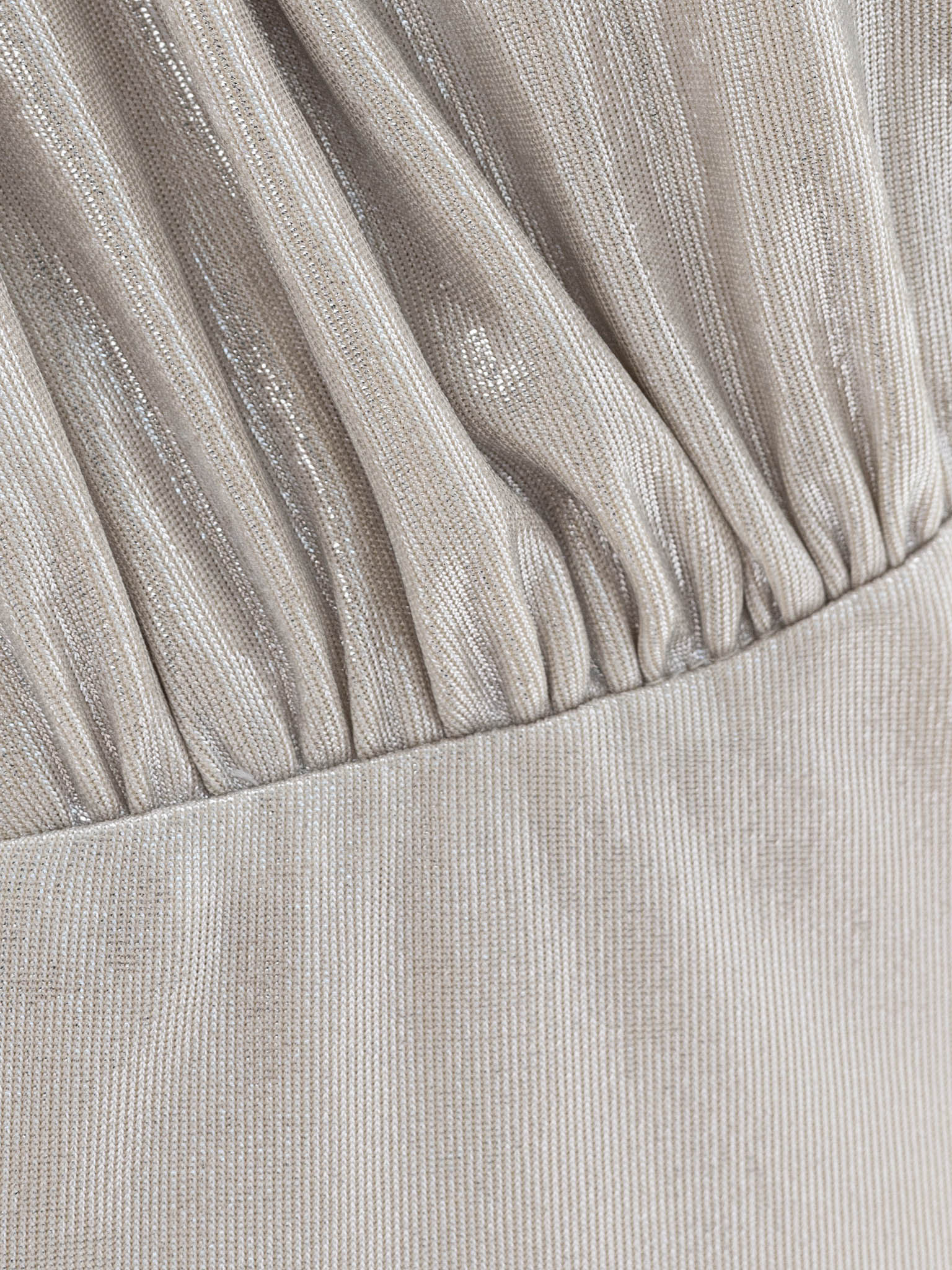 Metallic jersey maxi dress with ribbon straps