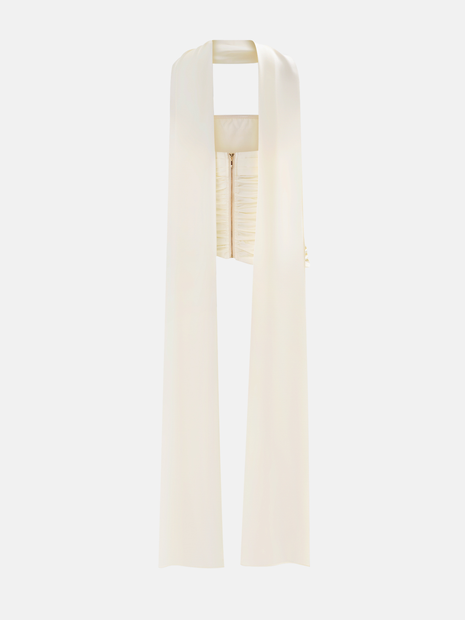 Satin corset top with long scarf