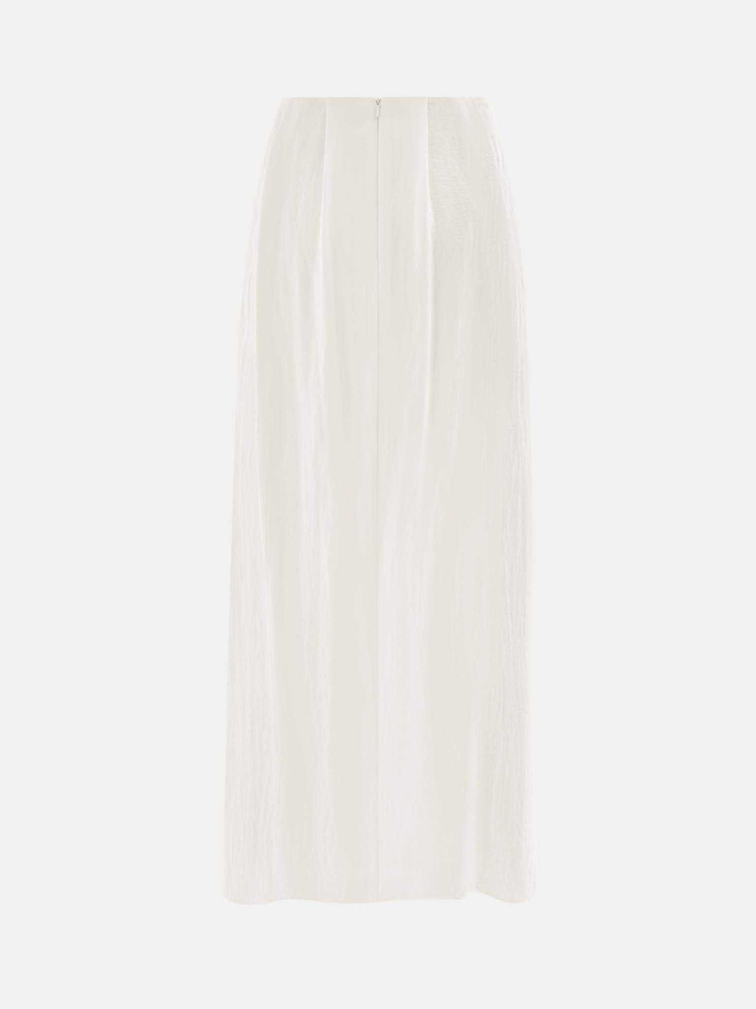 Maxi skirt with waist gathers in crinkle-effect fabric