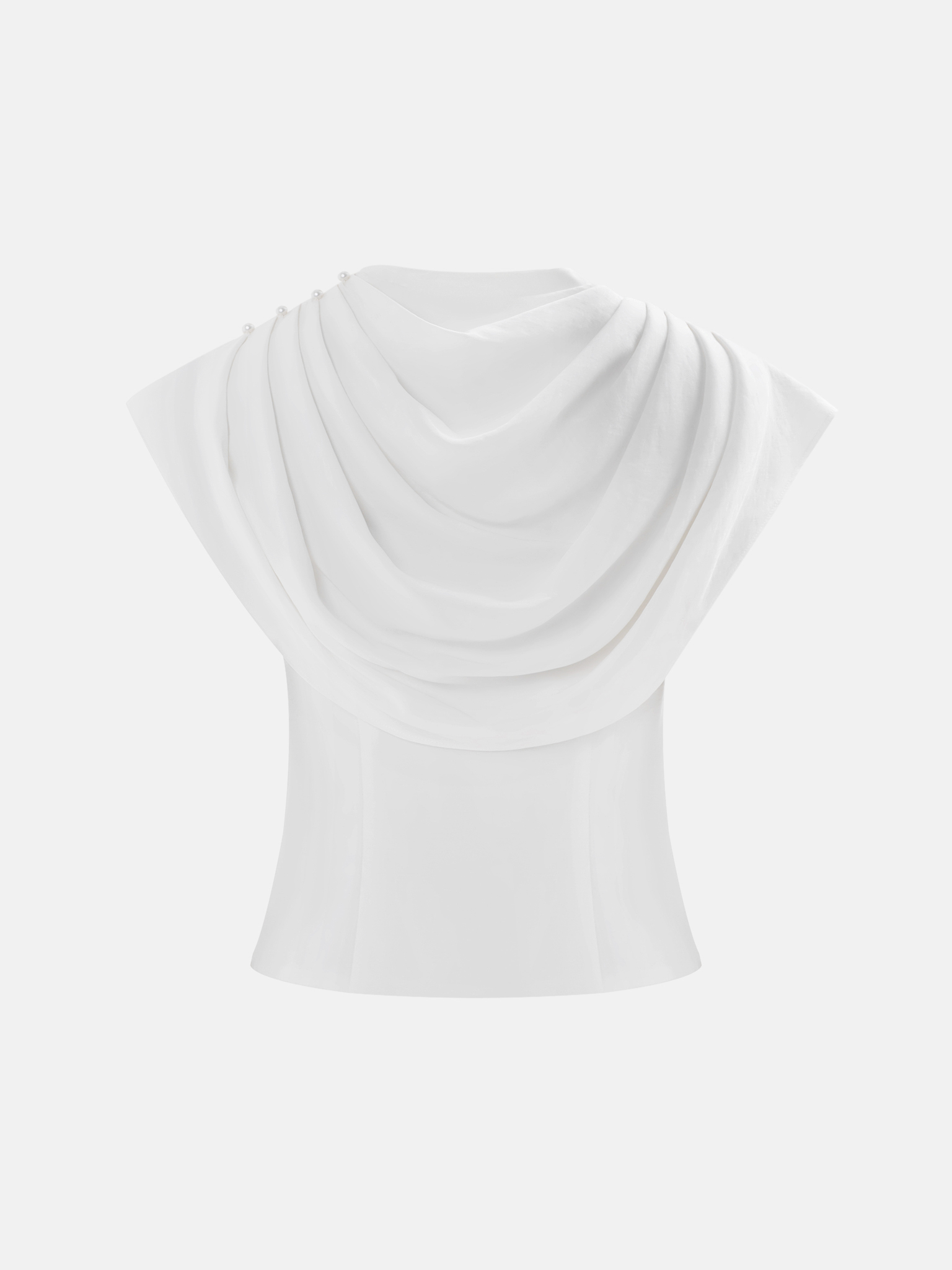 Flared top with draped chest