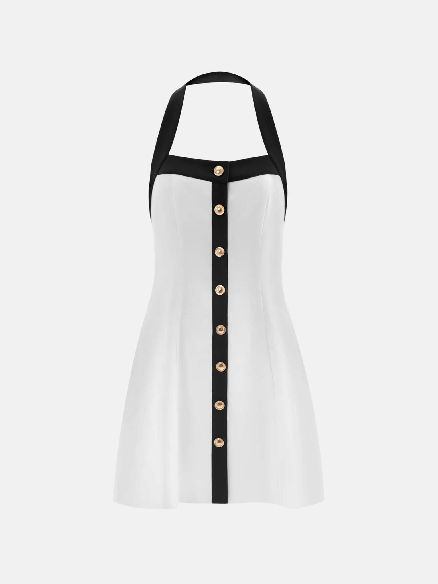 Mini strappy dress with large buttons