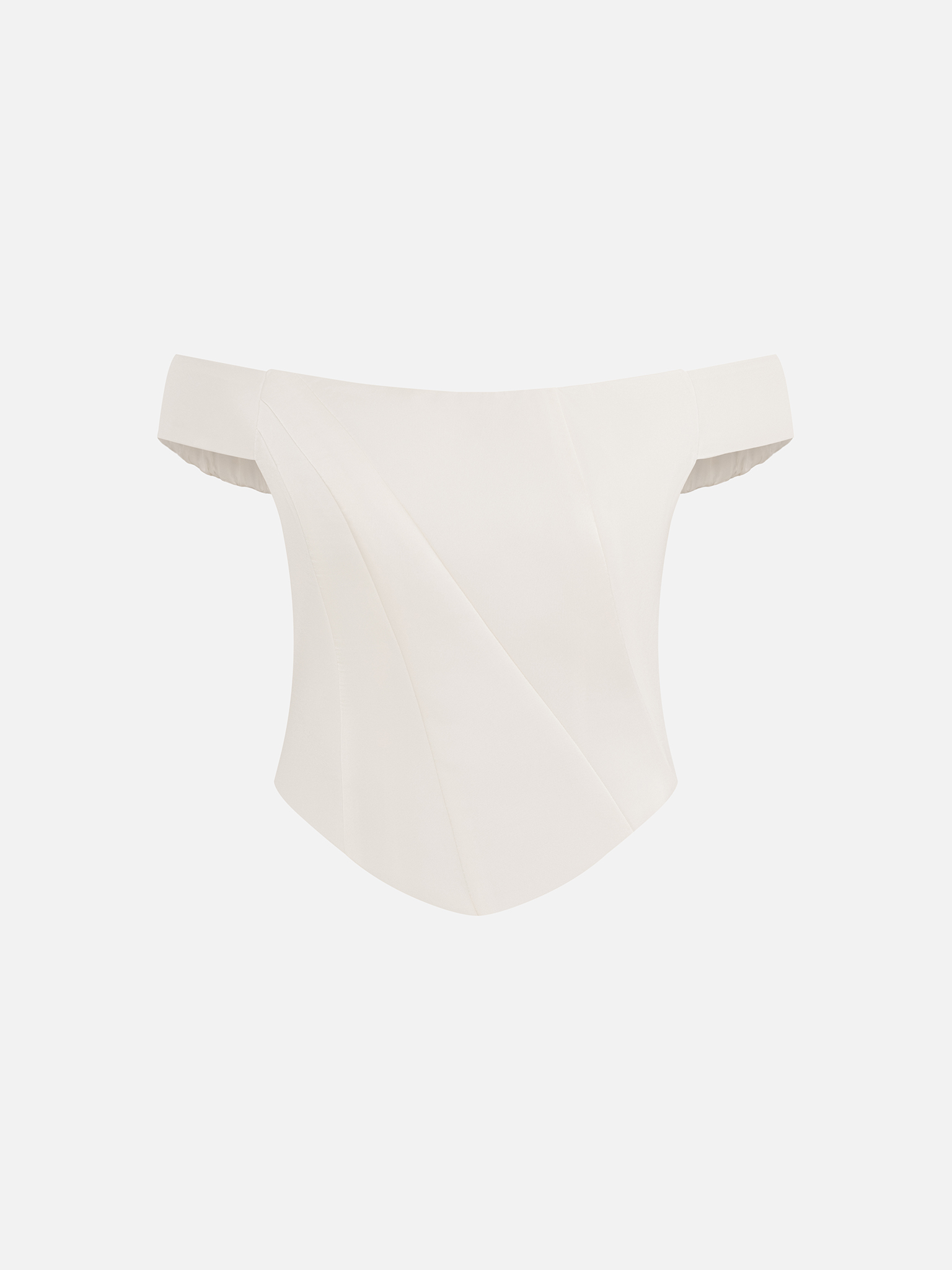 Satin corset top with asymmetrical boning