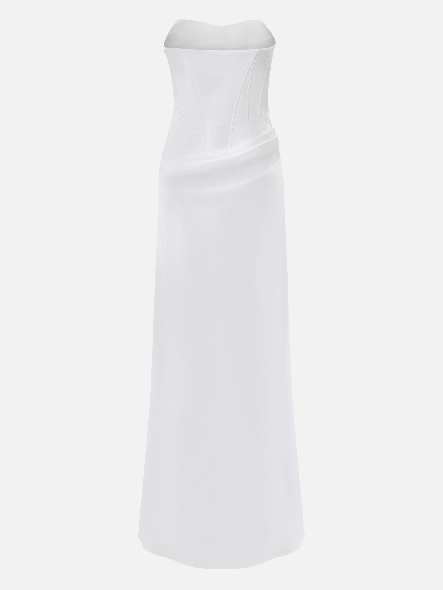 Satin maxi dress with corset bodice