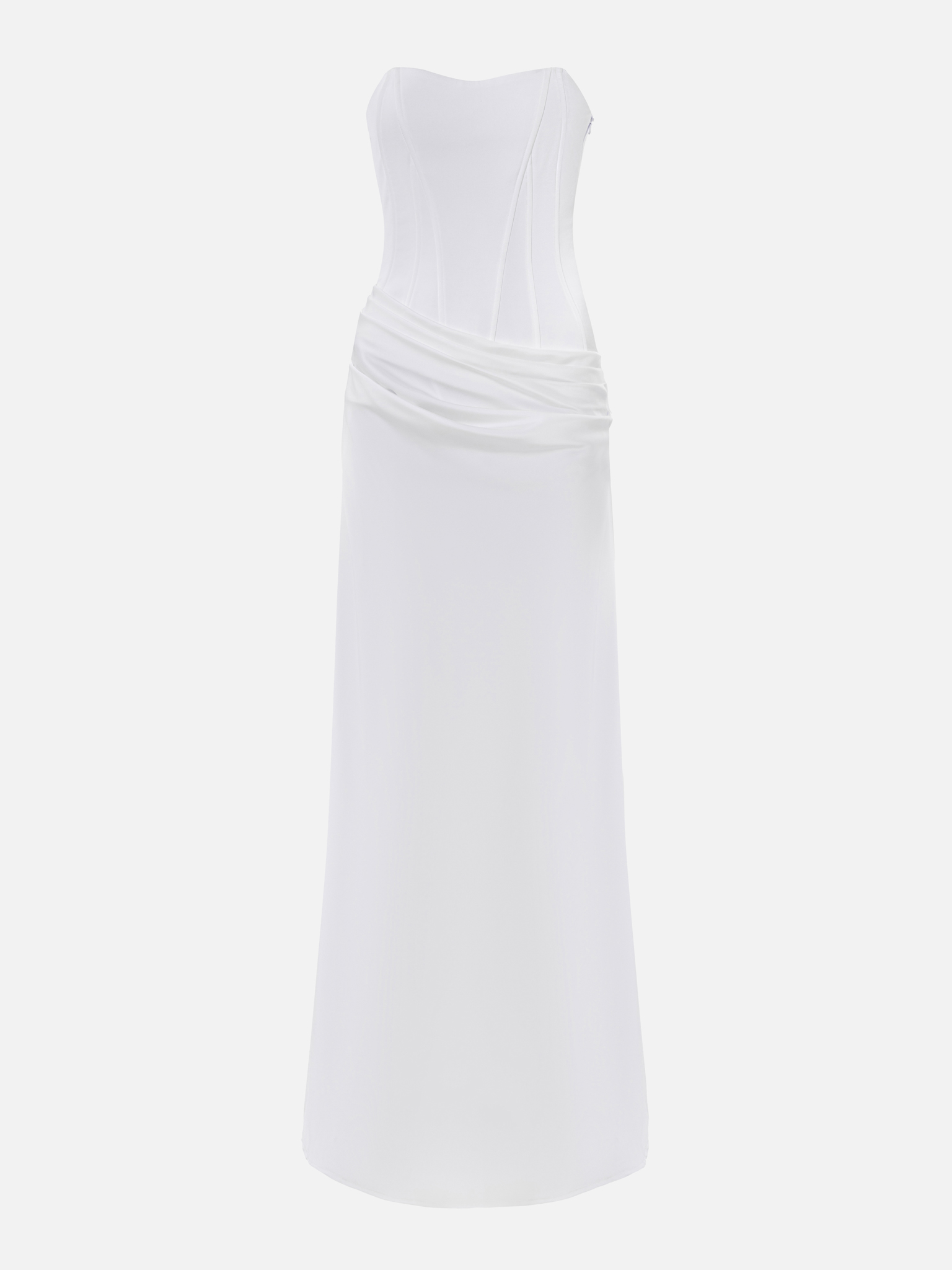 Satin maxi dress with corset bodice