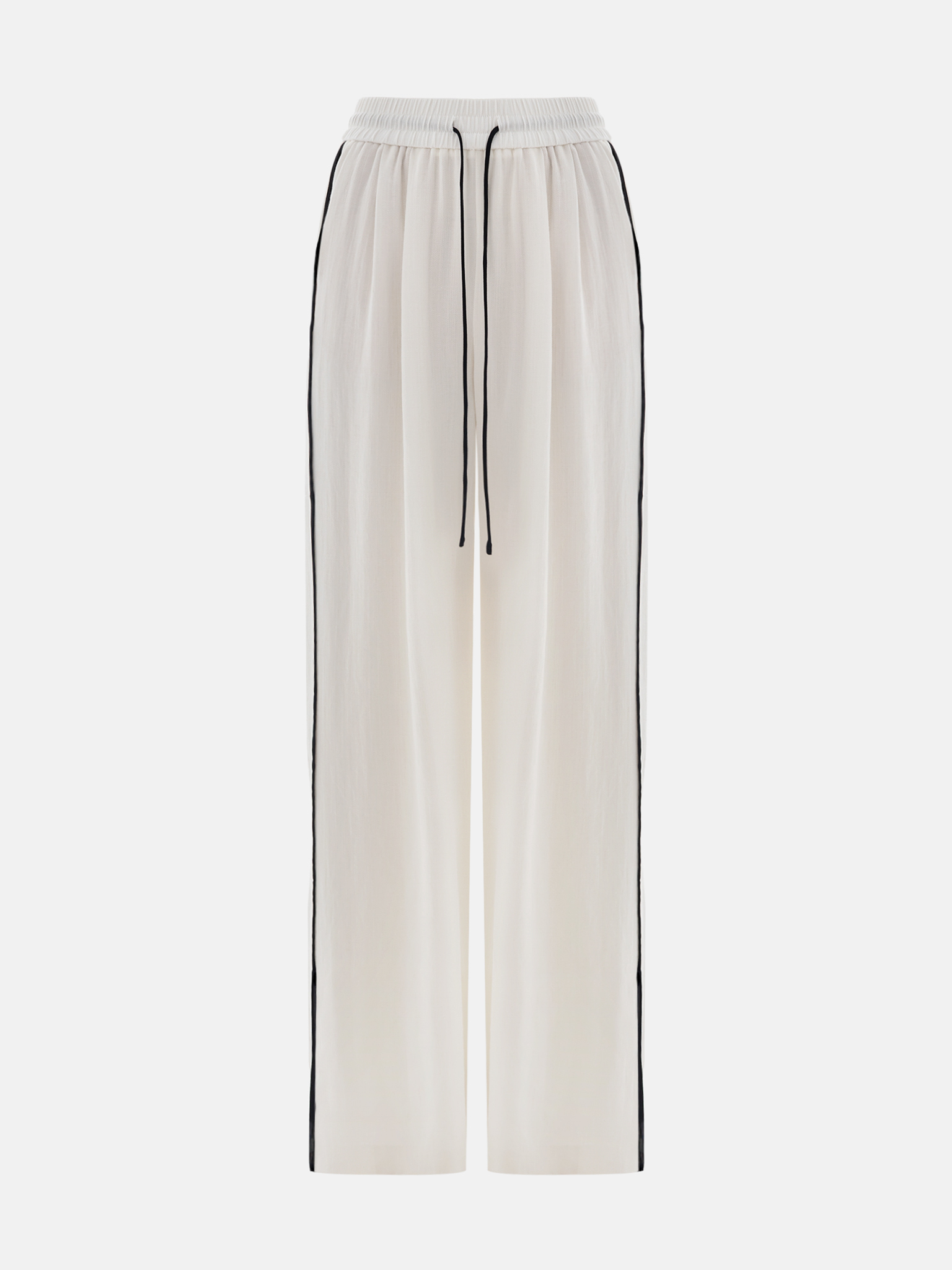 Loose trousers with contrasting edging and waistband