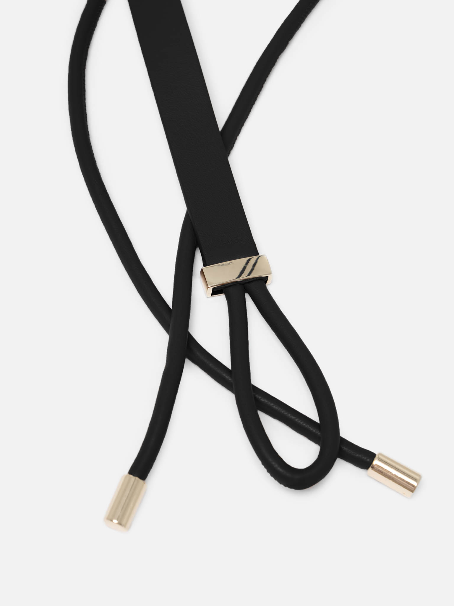 Drawstring belt with metal tips