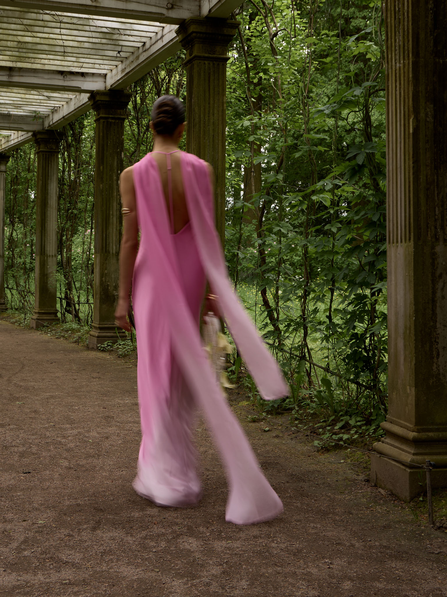 Gradient satin maxi dress