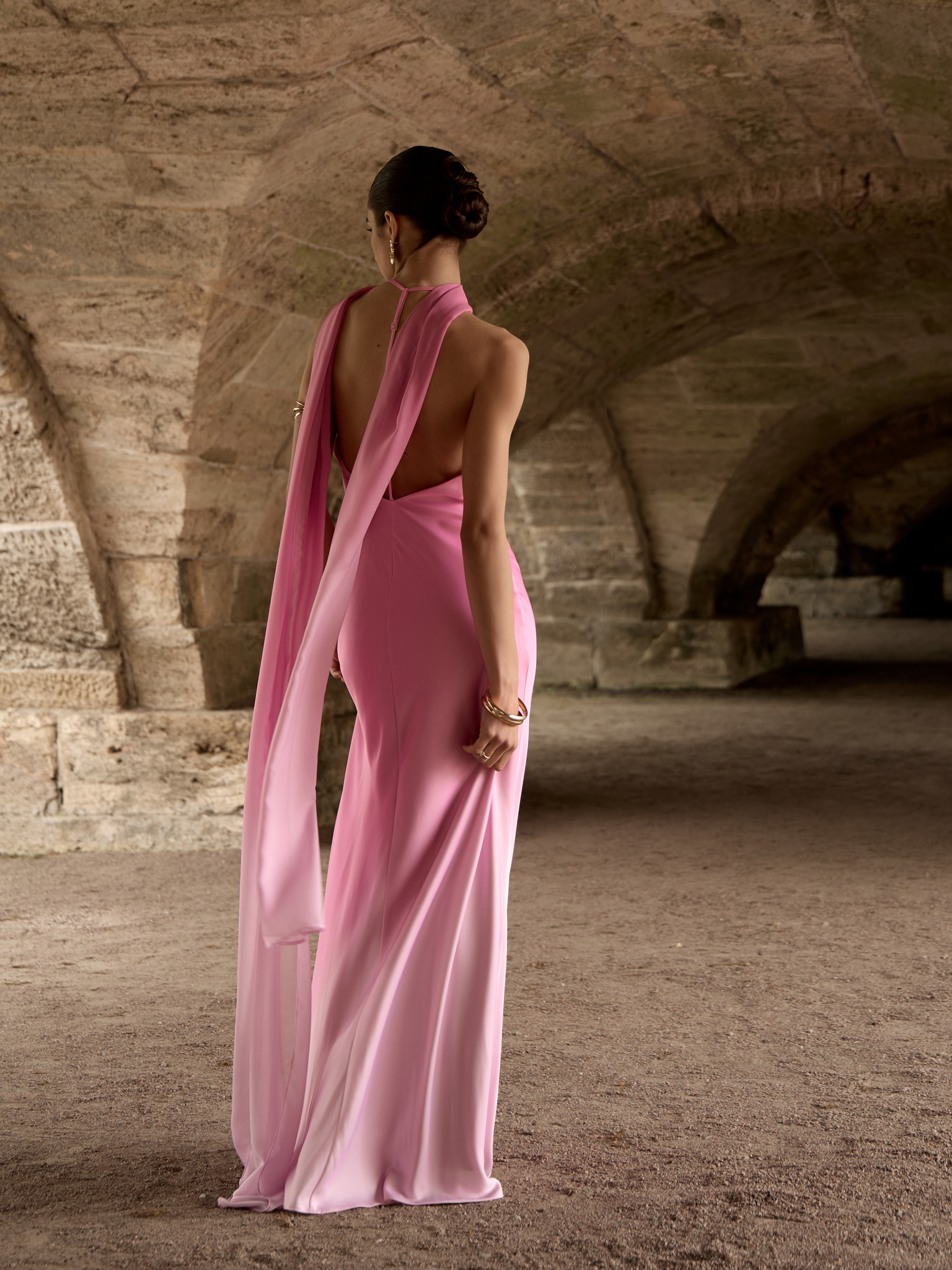 satin maxi backless dress Evianna Backless Satin Maxi Dress | Made-To-Order main image 0