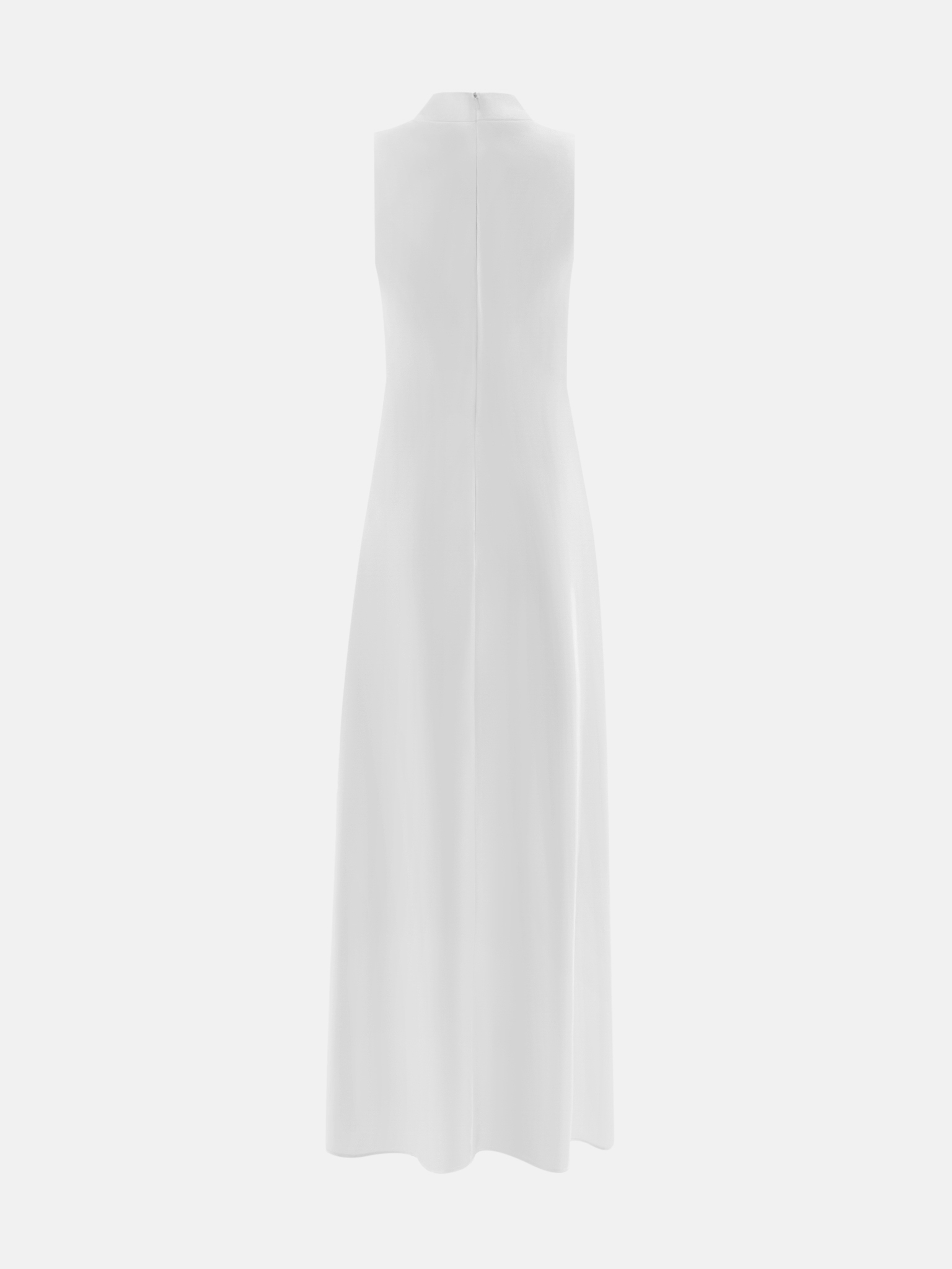 Glossy fabric maxi dress with asymmetrical draperies
