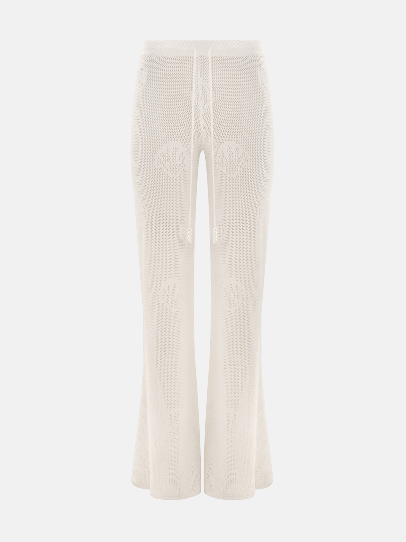 Loose-fitting beach trousers with marine pattern