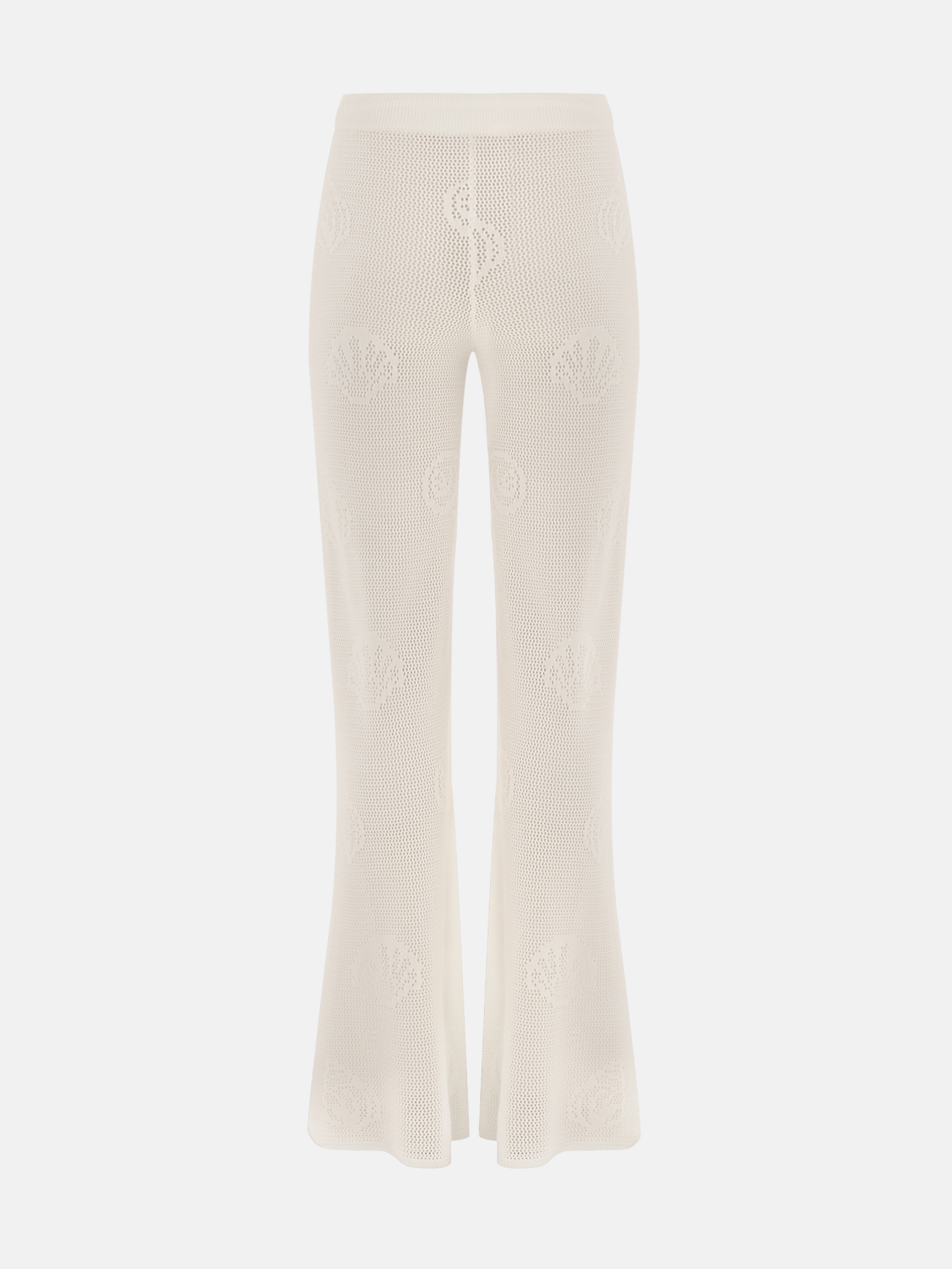 Loose-fitting beach trousers with marine pattern