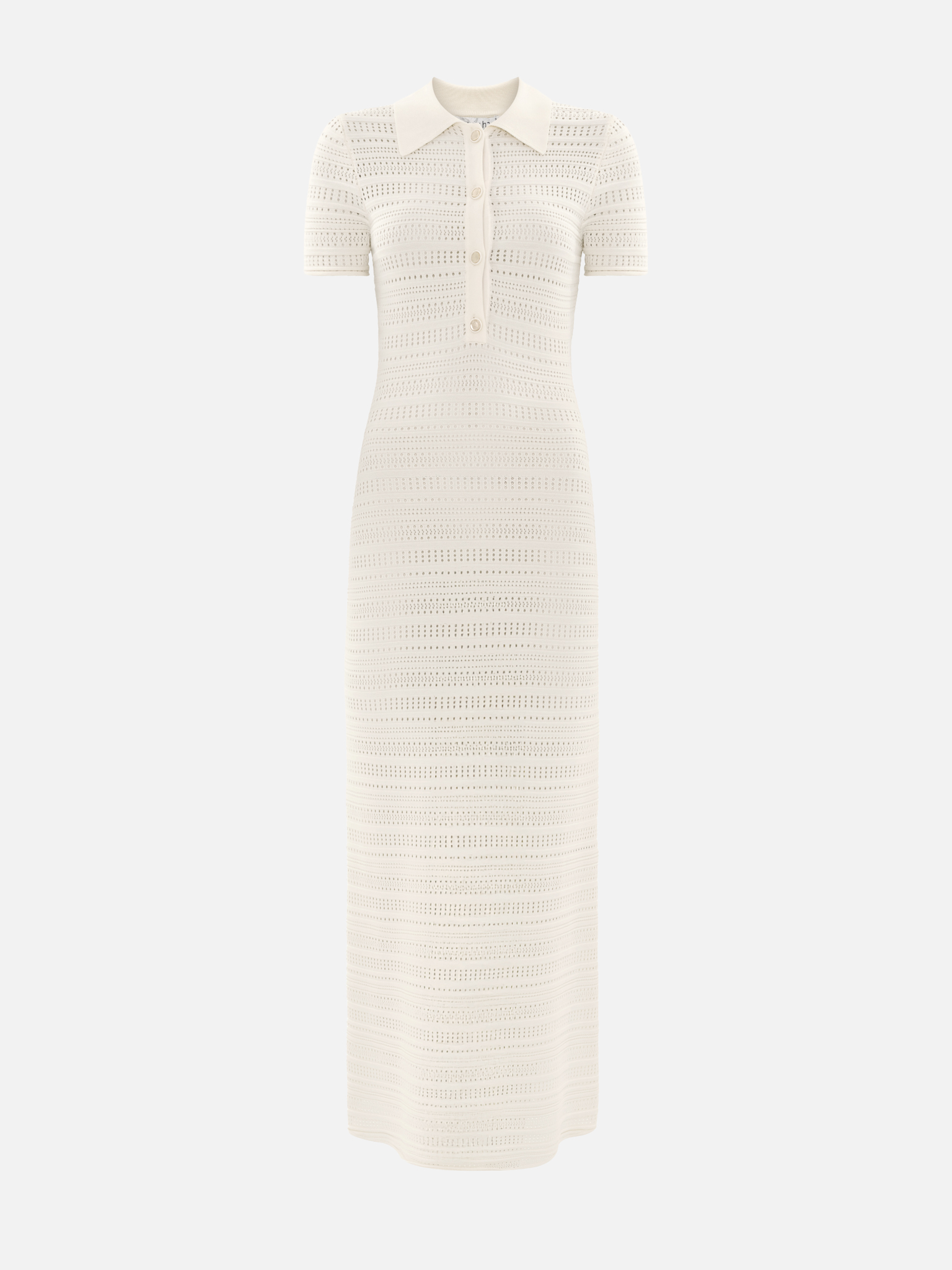 Strick-Maxikleid mit Polokragen