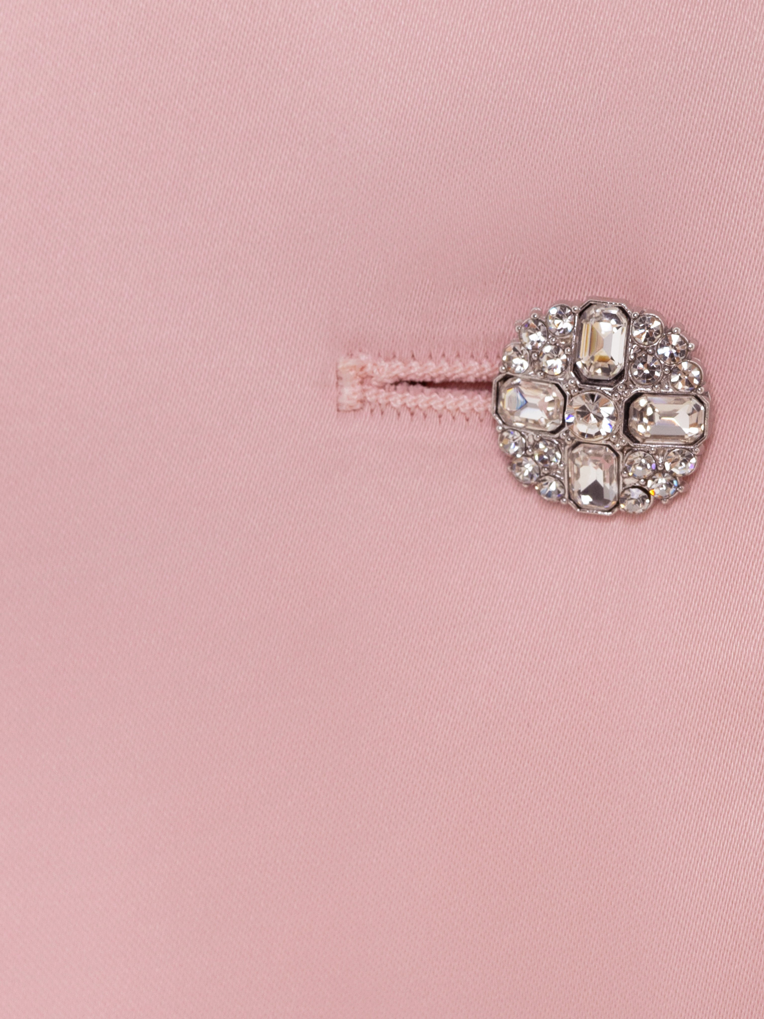Short sleeved jacket with rhinestone buttons