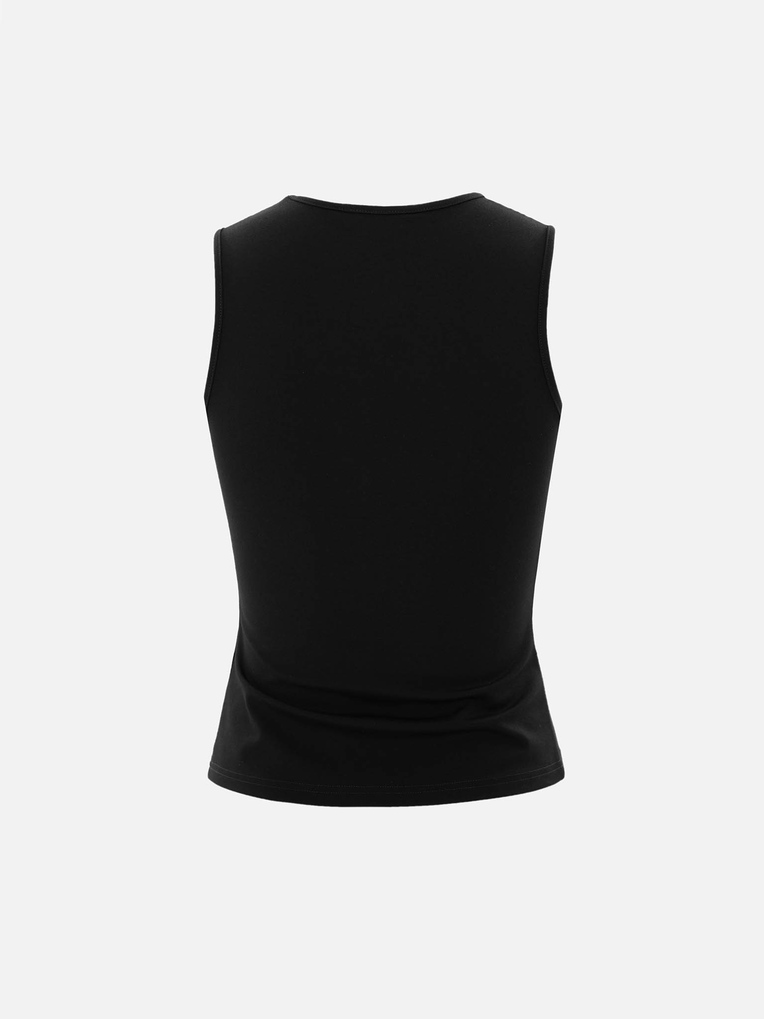 Top with asymmetrical straps and metal decorations