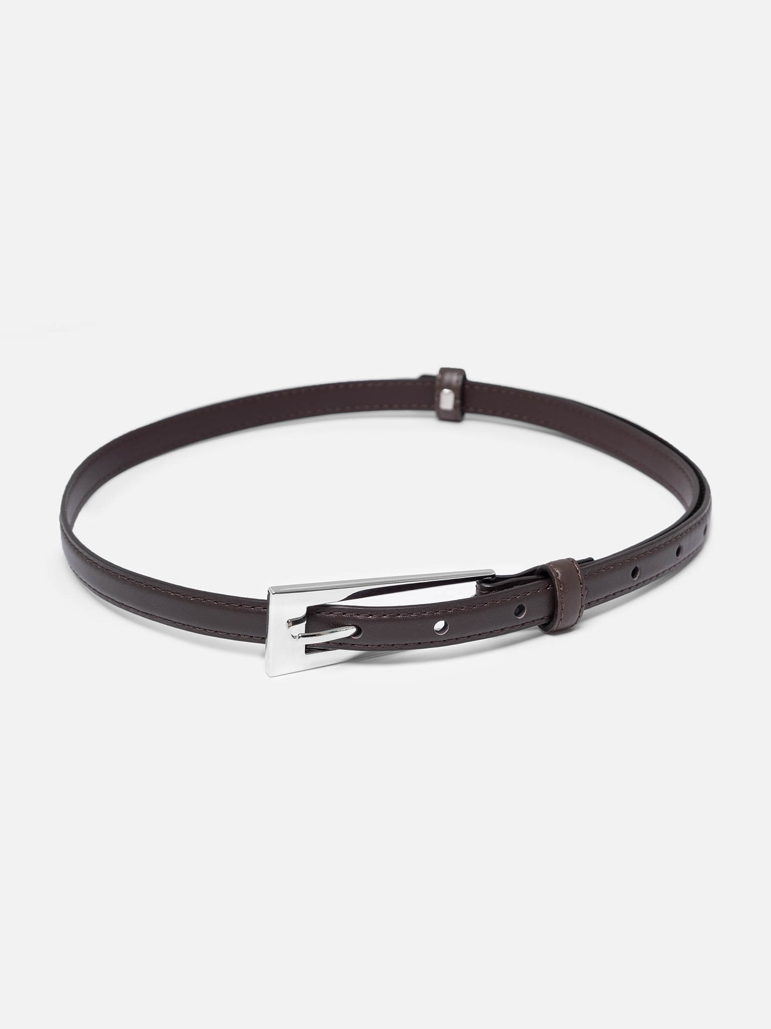 Slim belt with rectangular buckle