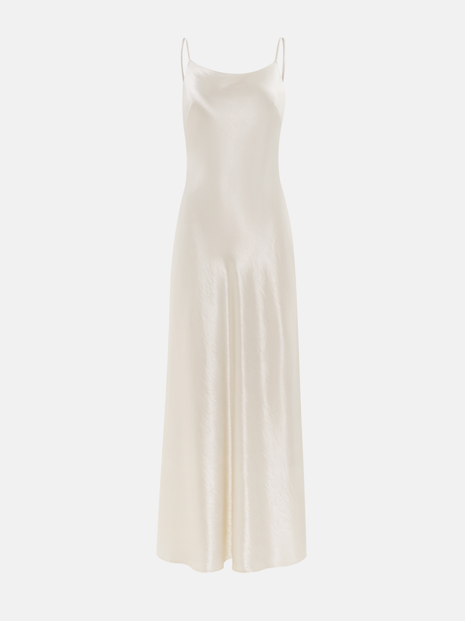 Maxi slip dress in crinkled-effect satin