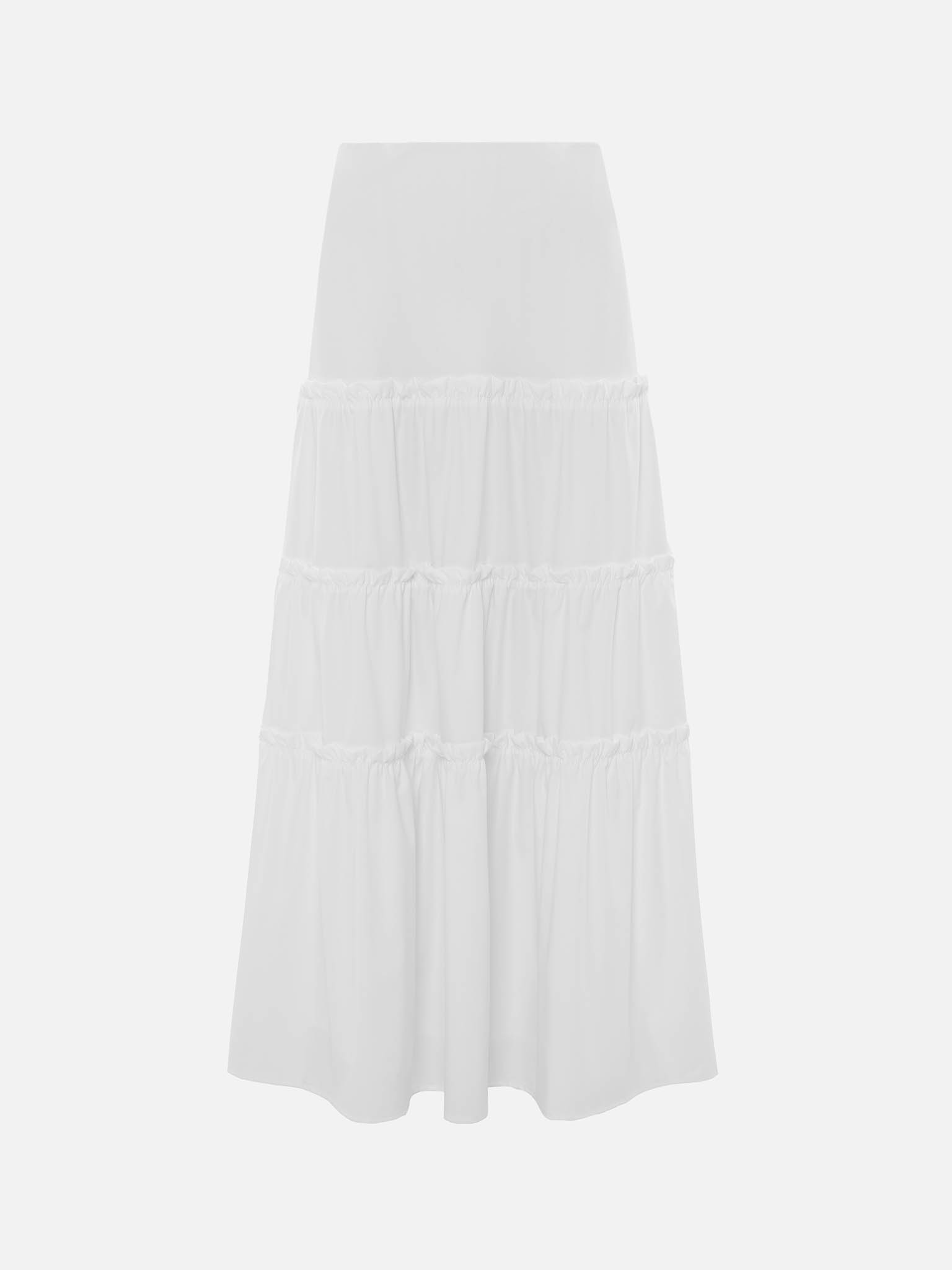 Layered maxi skirt with ruffles