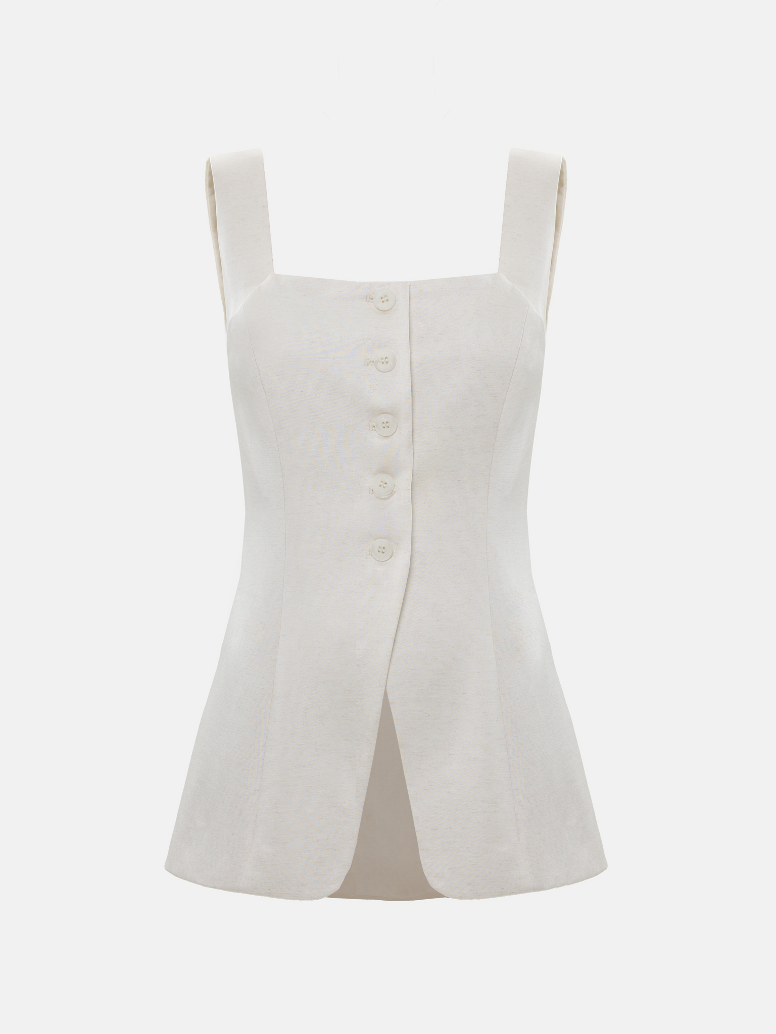 Flared waistcoat with tonal buttons