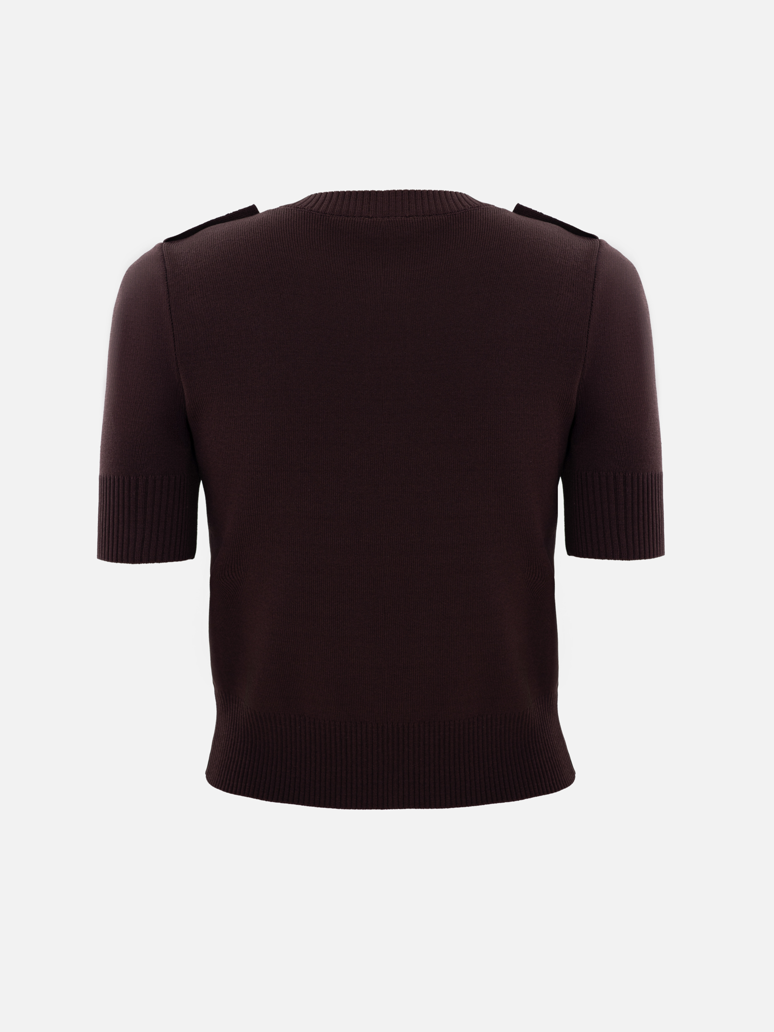 Short-sleeved knitted cardigan with golden fittings