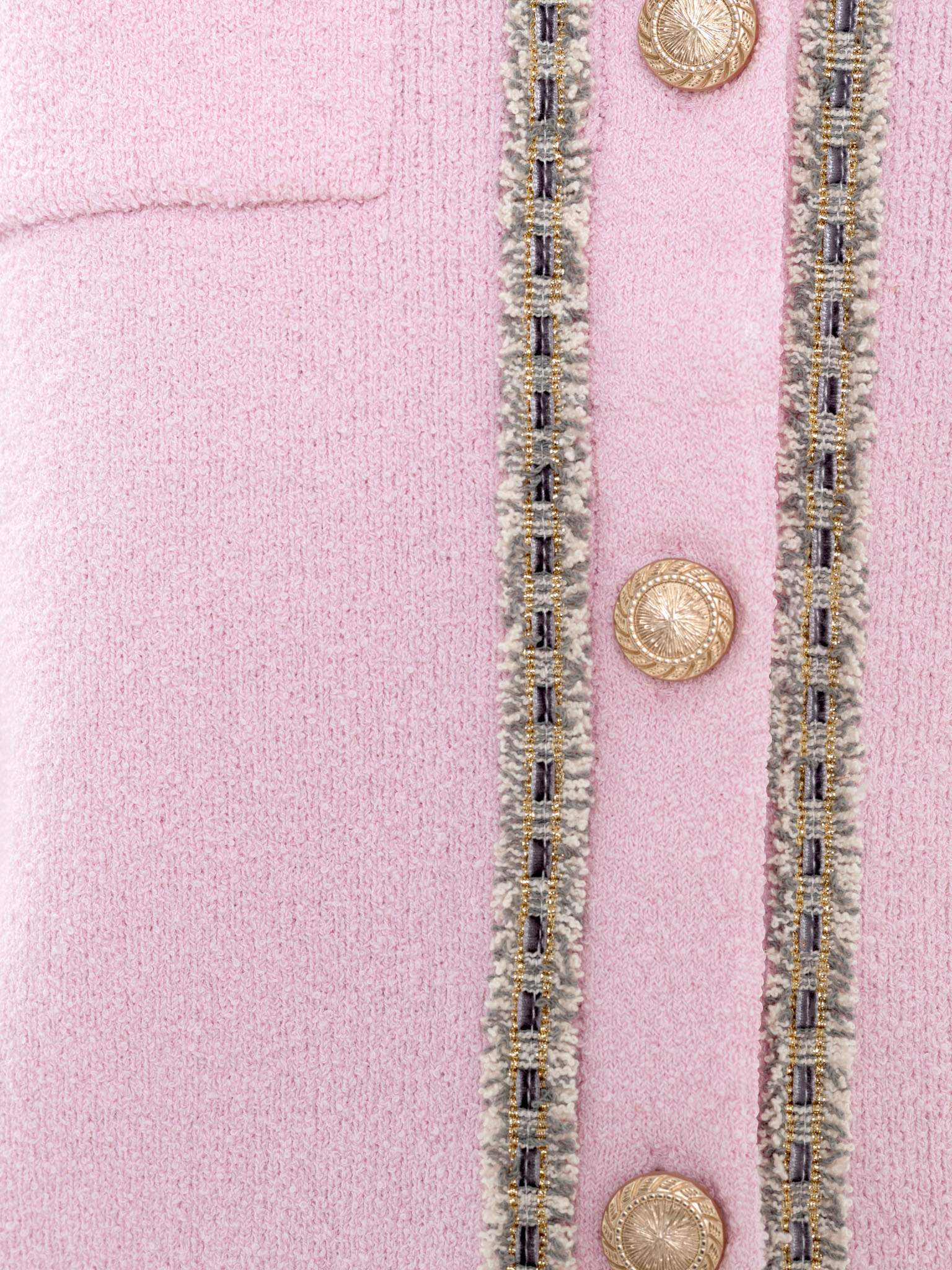 Knitted jersey top with textured details and buttons