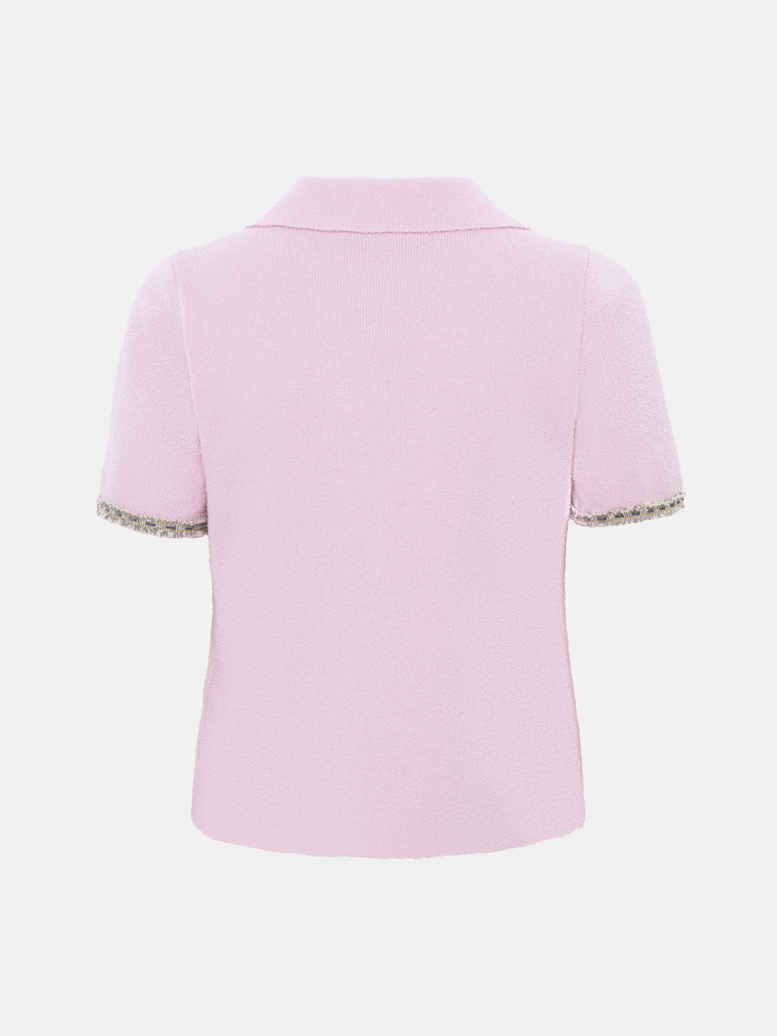Knitted jersey top with textured details and buttons