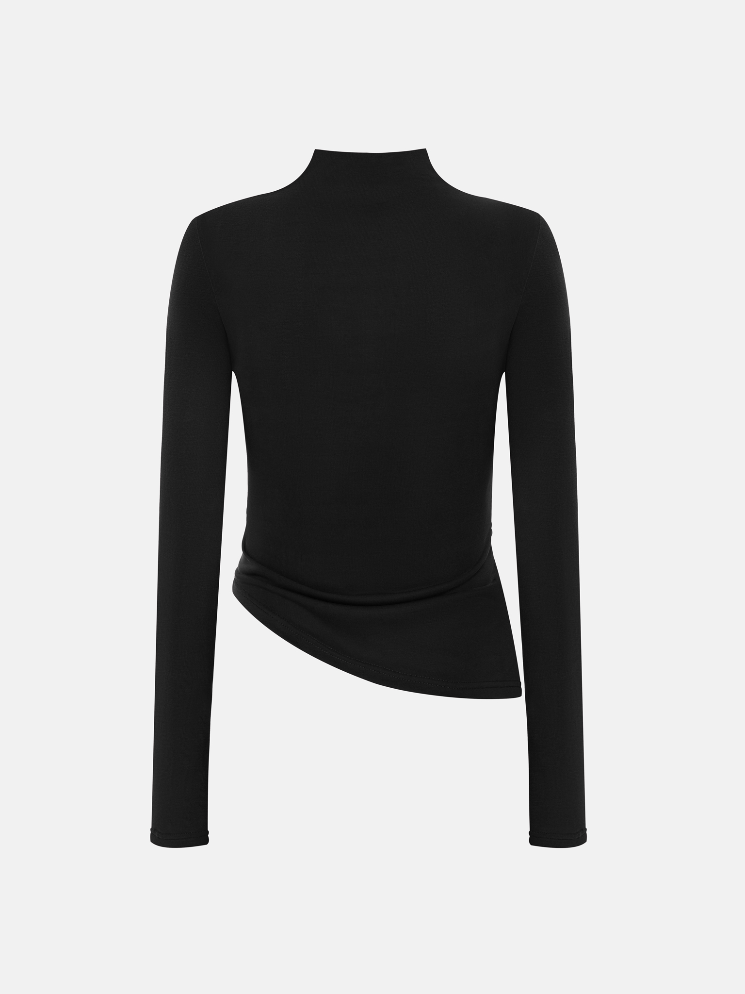 Трикотажный лонгслив с драпировками на плечах