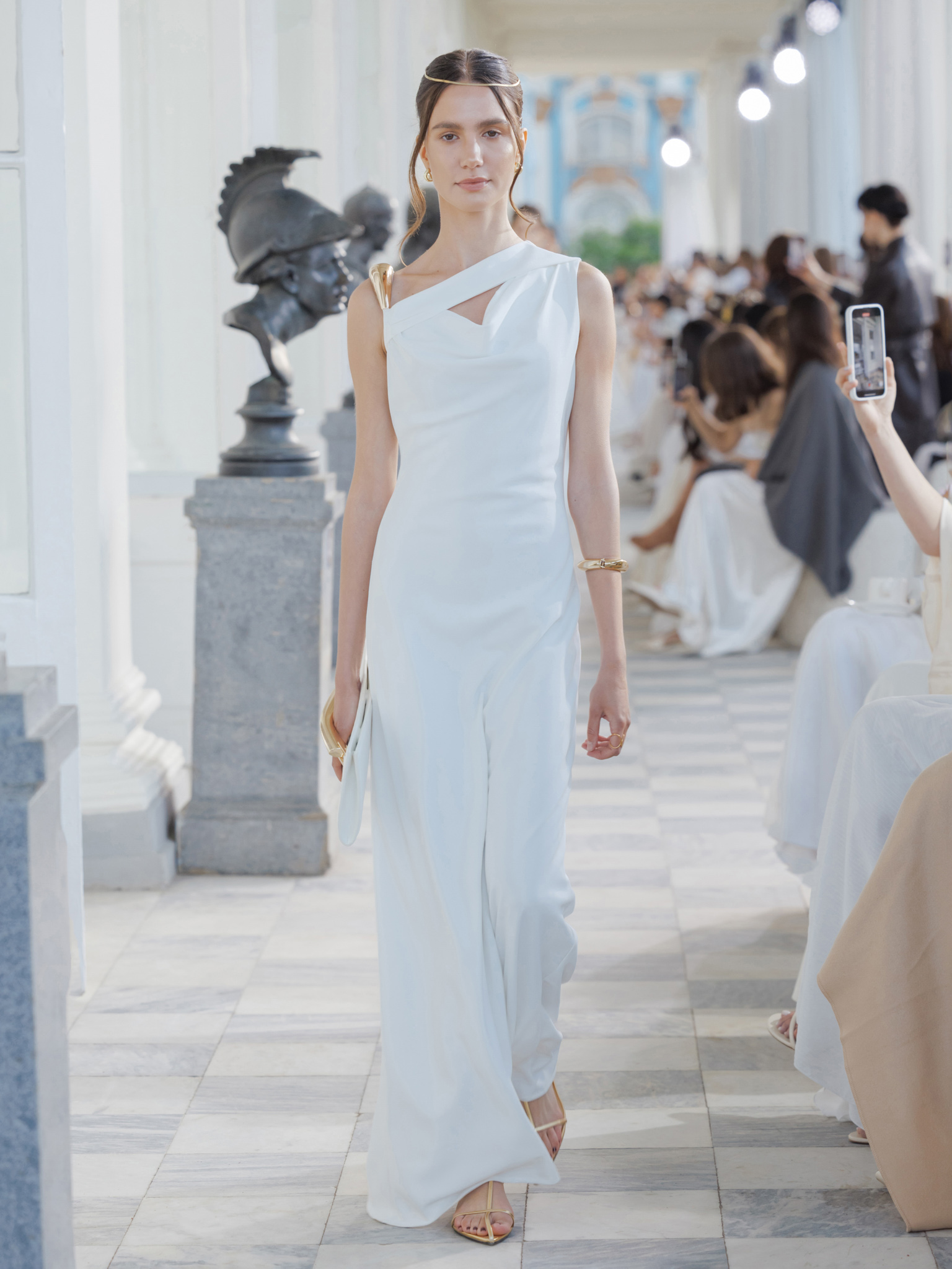 Maxi dress with metal halter