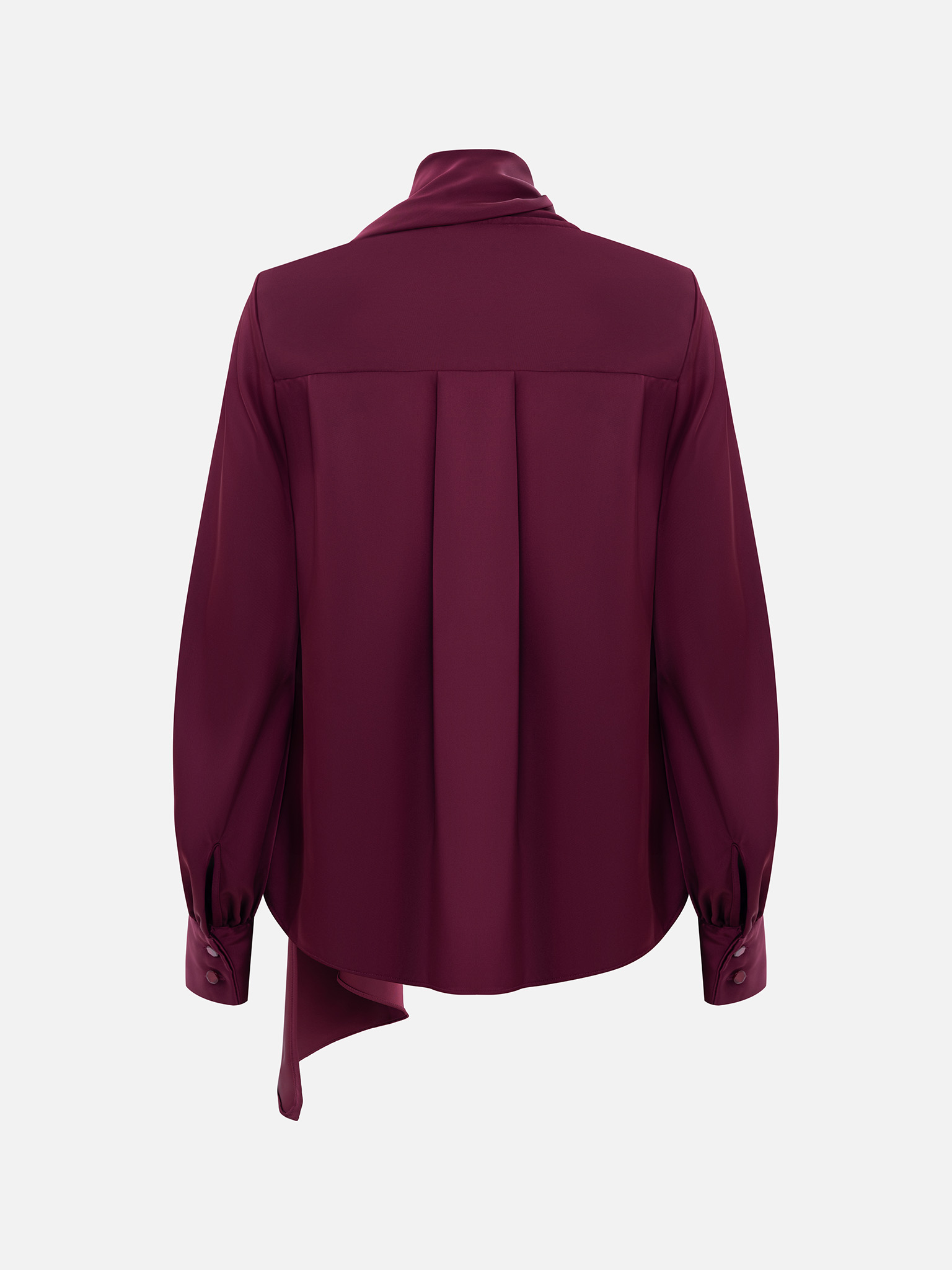 Blouse with decorative scarf in flowing fabric 